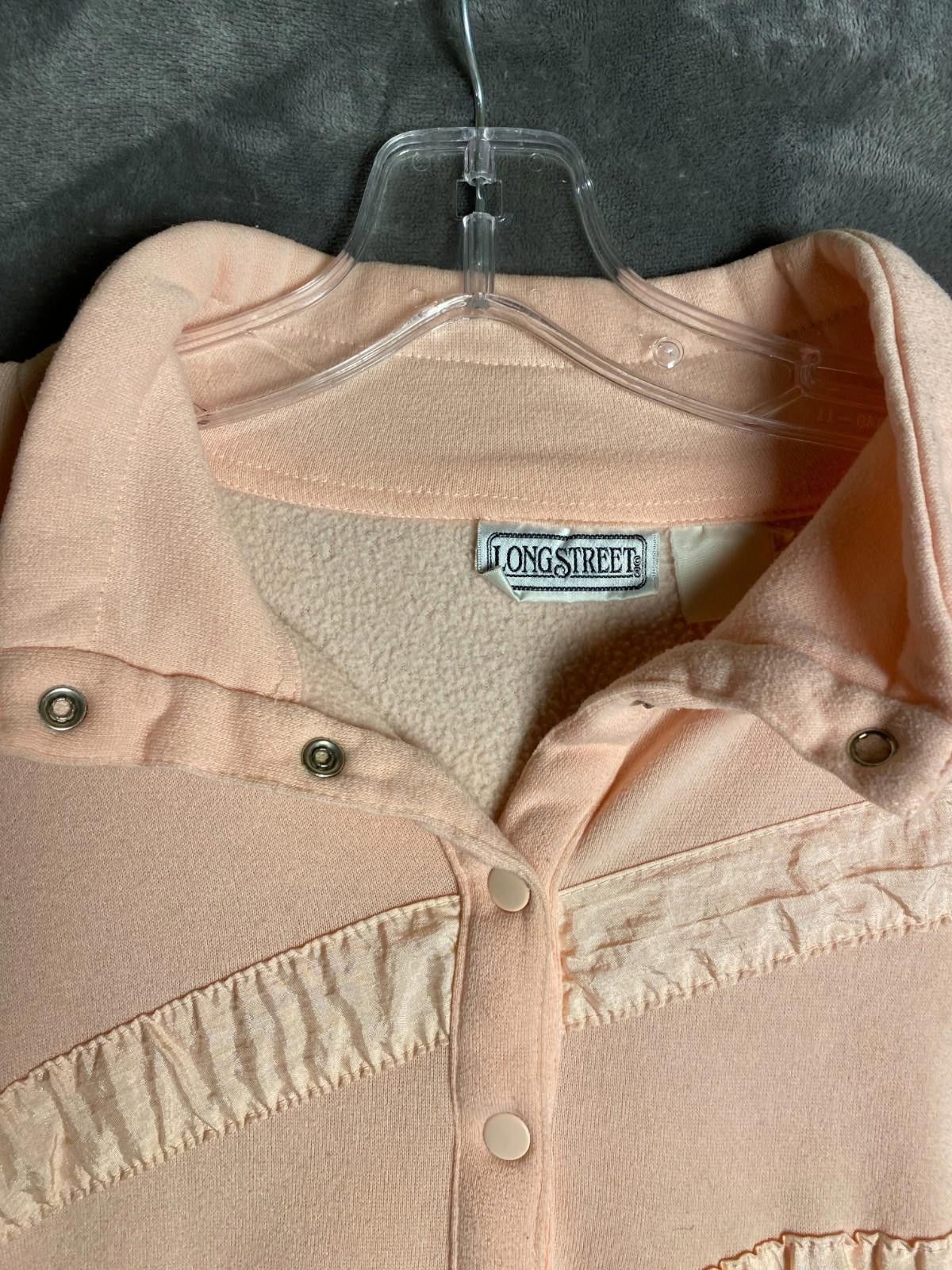 Designer LONGSTREET Pink Windbreaker Sweatshirt Womens Large (B12) Size L / US 10 / IT 46 - 6 Thumbnail