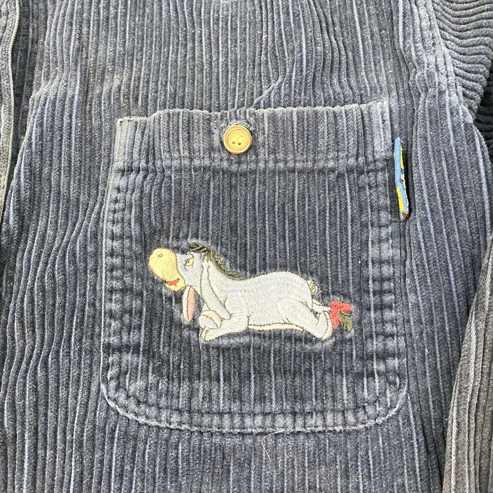 Disney VINTAGE Disney Winnie the Pooh Shirt Womens Small Corduroy Embroidered Eeyore Piglet Blue Button-Up Adult Small Womens Size S / US 4 / IT 40 - 2 Thumbnail