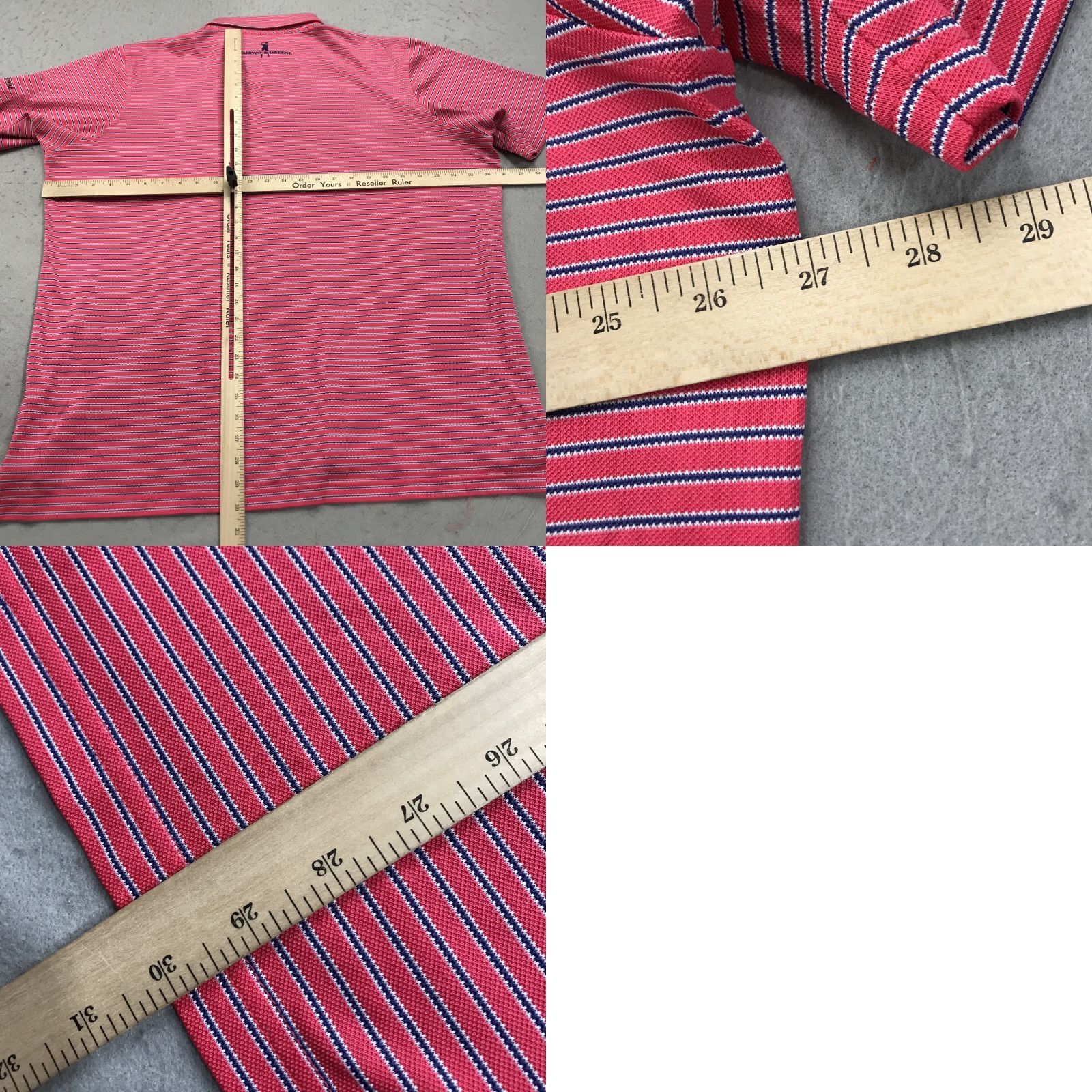 Vintage Fairway & Greene Polo Shirt Mens 2XL Desert Mountain Pink Logo Golf Short Sleeve Striped Polyester Blend Clothing Size US XXL / EU 58 / 5 - 8 Thumbnail