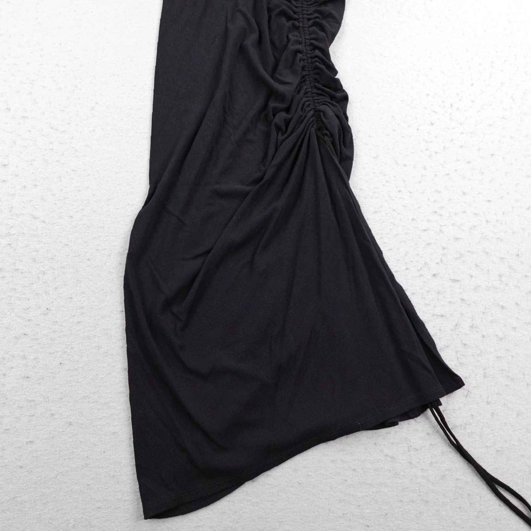Betsey Johnson Betsey Johnson Dress Womens Small Black Bodycon Midi Wrap Ruched Flex Strech Size S / US 4 / IT 40 - 3 Thumbnail