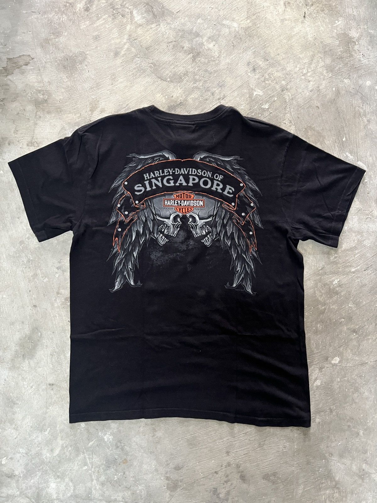 Harley Davidson Vintage 2000s Harley-DavidsonTexas Skull Smoke Fire Flames Size US L / EU 52-54 / 3 - 6 Thumbnail
