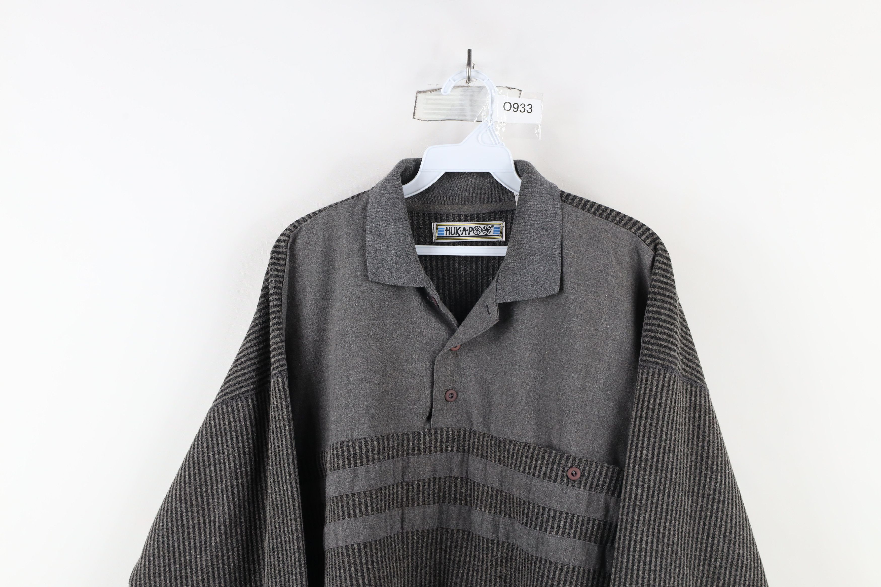 Vintage Vintage 90s Streetwear Ribbed Knit Pullover Long Sleeve Polo Size US L / EU 52-54 / 3 - 2 Thumbnail