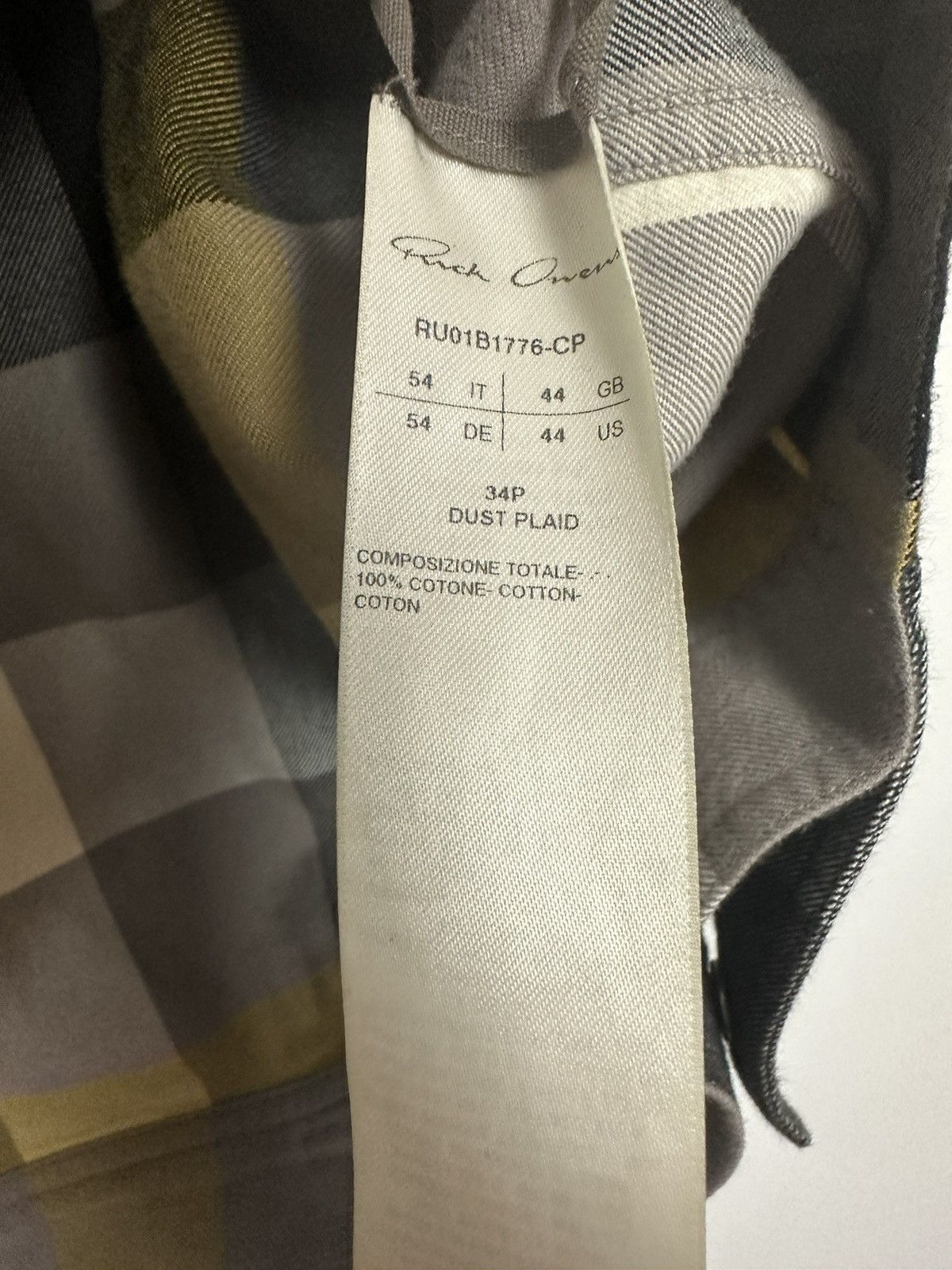 Rick Owens SS22 ‘FOGACHINE’ Dust Plaid Boxy Vest Size US L / EU 52-54 / 3 - 8 Thumbnail