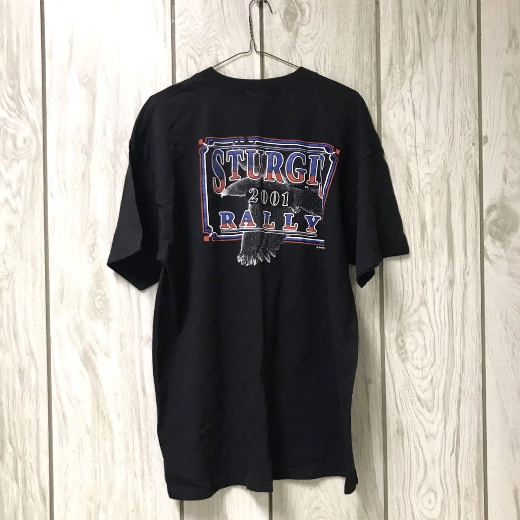 Gildan VTG Gildan Men Black Sturgis Motorcycle Rally 61st Annual 2001 Graphic T-Shirt XL Size US XL / EU 56 / 4 - 2 Thumbnail