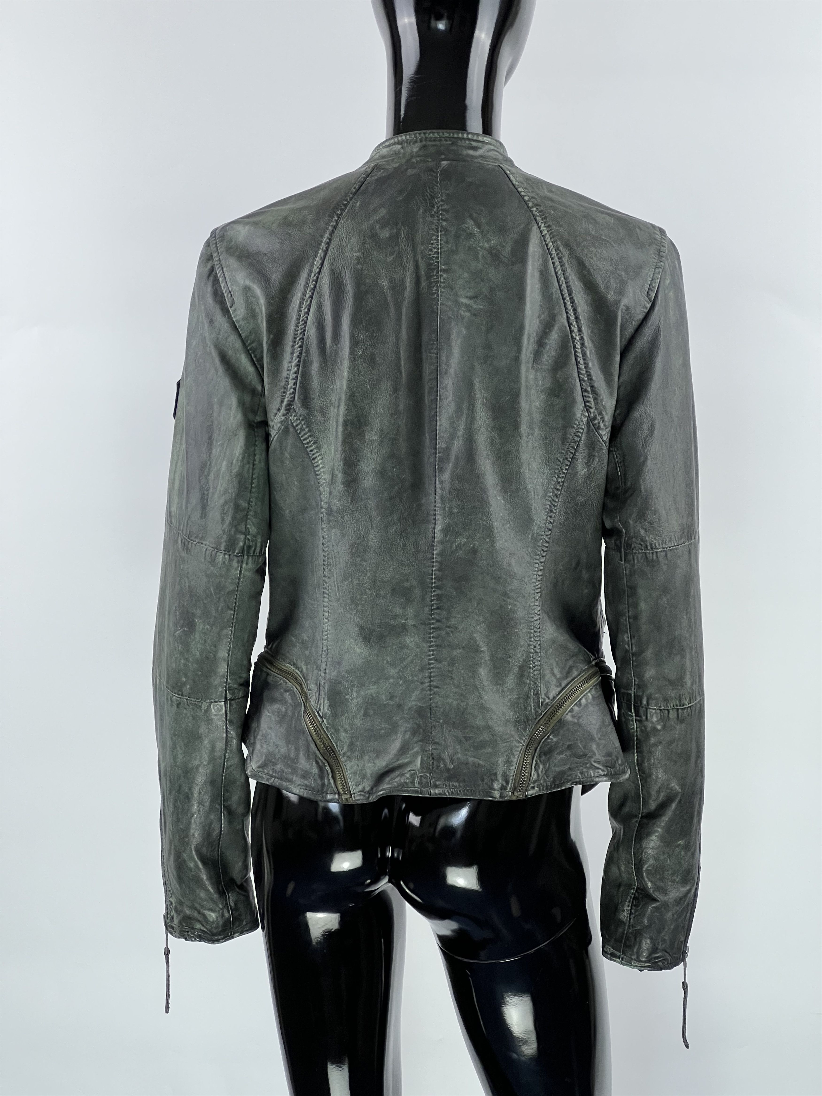 Designer Maze Women's Leather Biker Jacket Size L Size L / US 10 / IT 46 - 3 Thumbnail