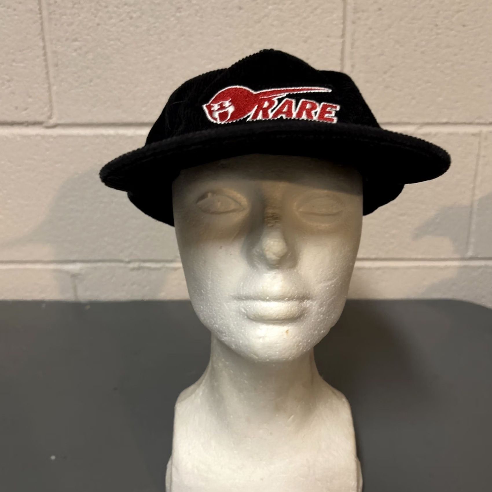 Pinko Pink Dolphin Embroidered Rare Black Corduroy Strapback Hat Cap Mens Size ONE SIZE - 2 Thumbnail