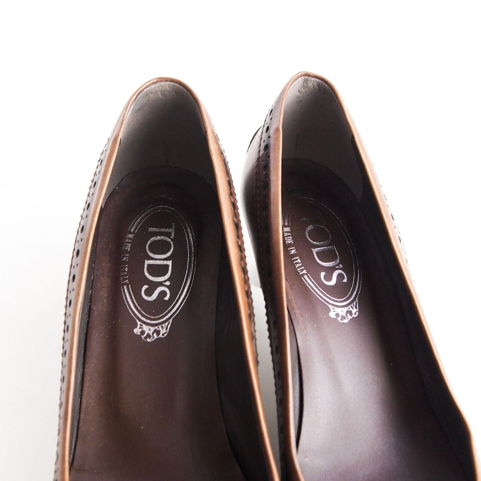 Tod's Tod's Mid Heel Tassel Pumps Brown Leather US 7 EU 37 Size US 7 / IT 37 - 5 Thumbnail