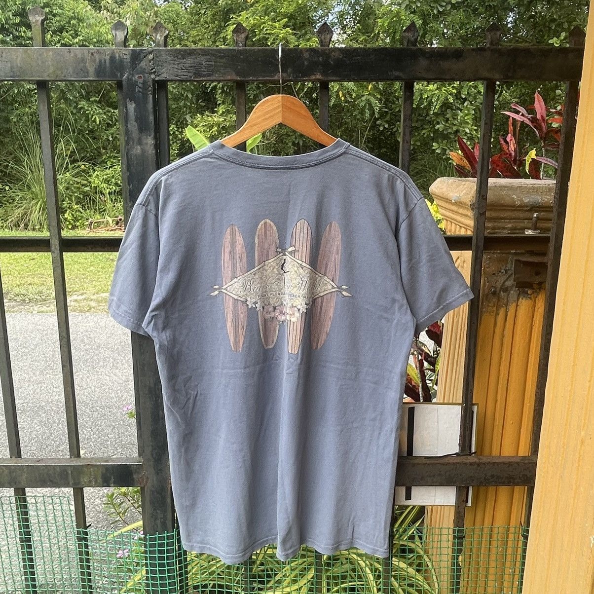 Vintage 🔥Vintage 90s Brave New World Hawaiian Motive Flower Surf Tee Size US L / EU 52-54 / 3 - 1 Thumbnail