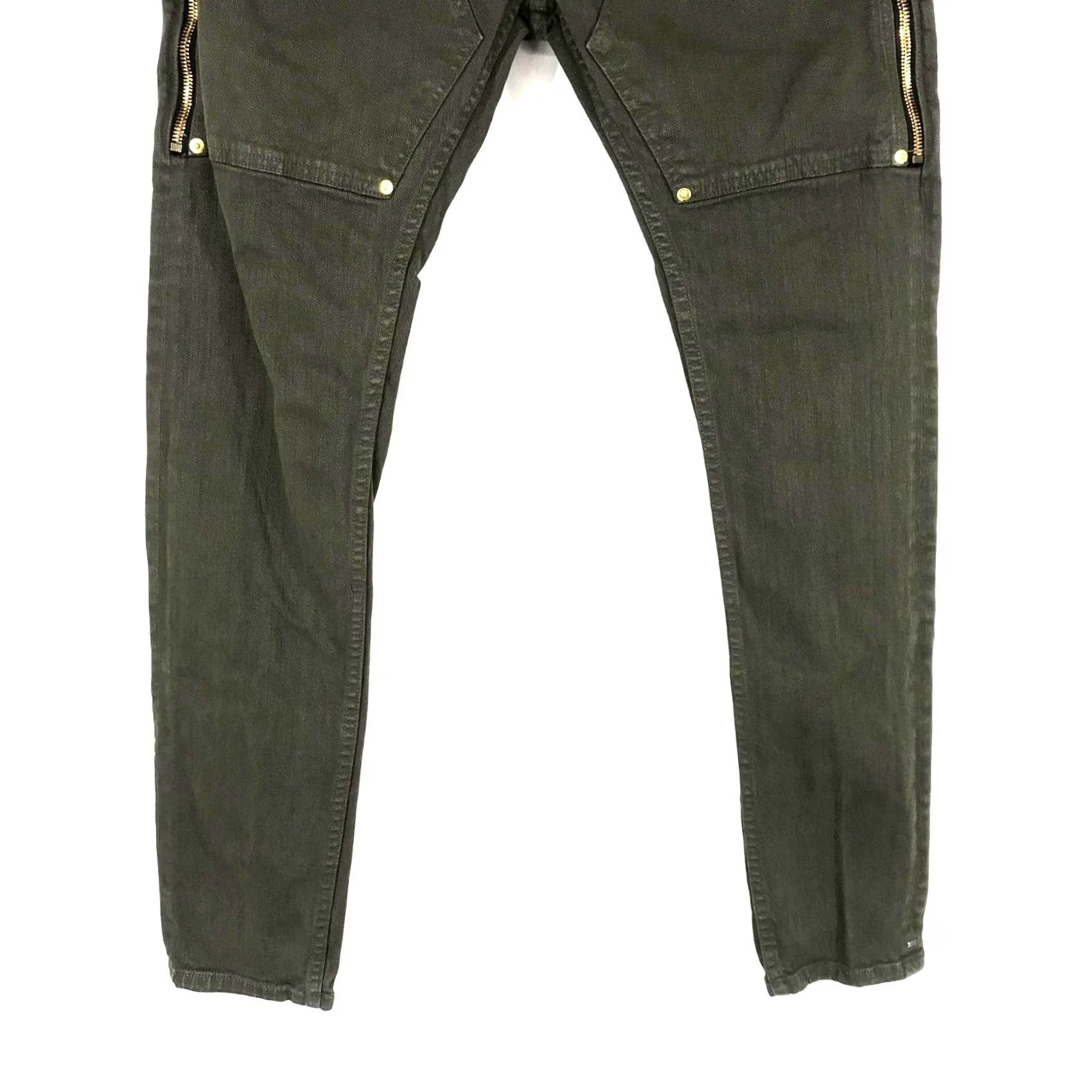 Vintage MR. COMPLETELY - MENS 32 - OLIVE DOUBLE PANEL ZIPPERS JEANS Rockstar Goth Grunge Skinny Size US 32 / EU 48 - 3 Thumbnail