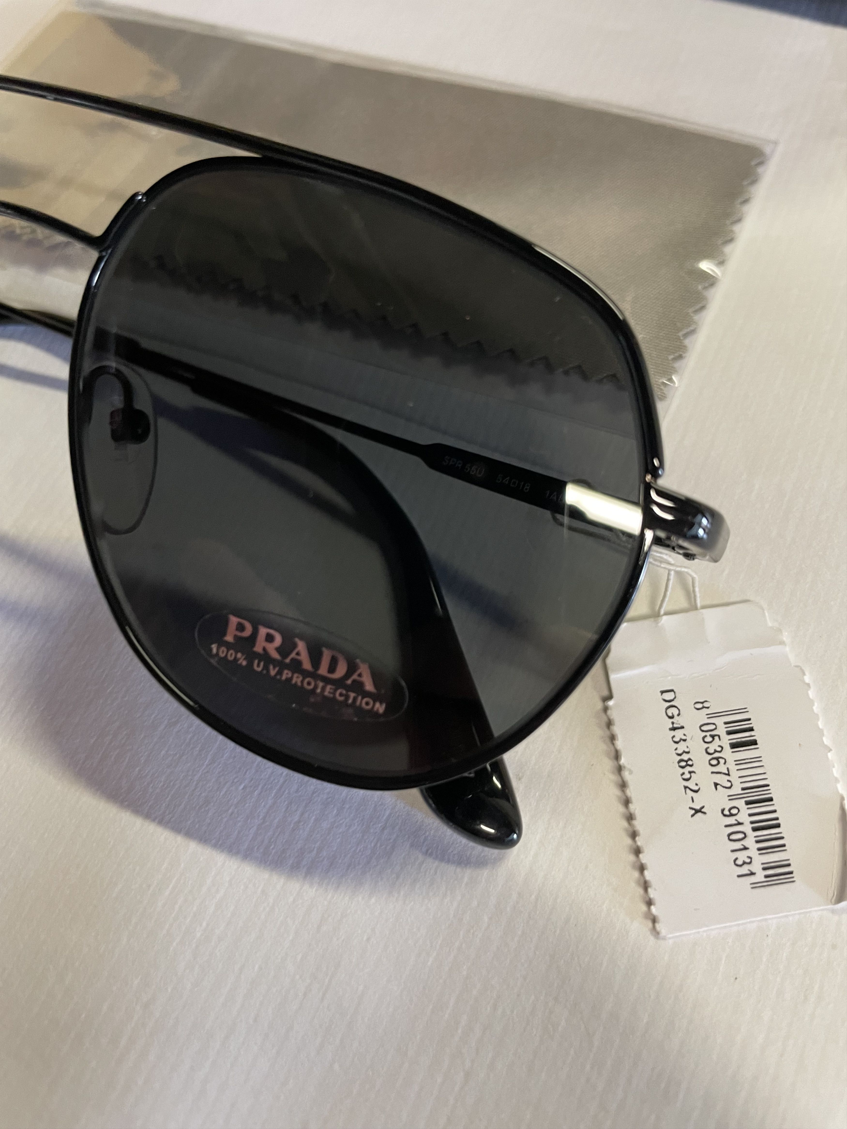 Prada Prada SPR 55U 1AB-5S0 Black/Dark Gray Lens Sunglasses Size ONE SIZE - 6 Thumbnail