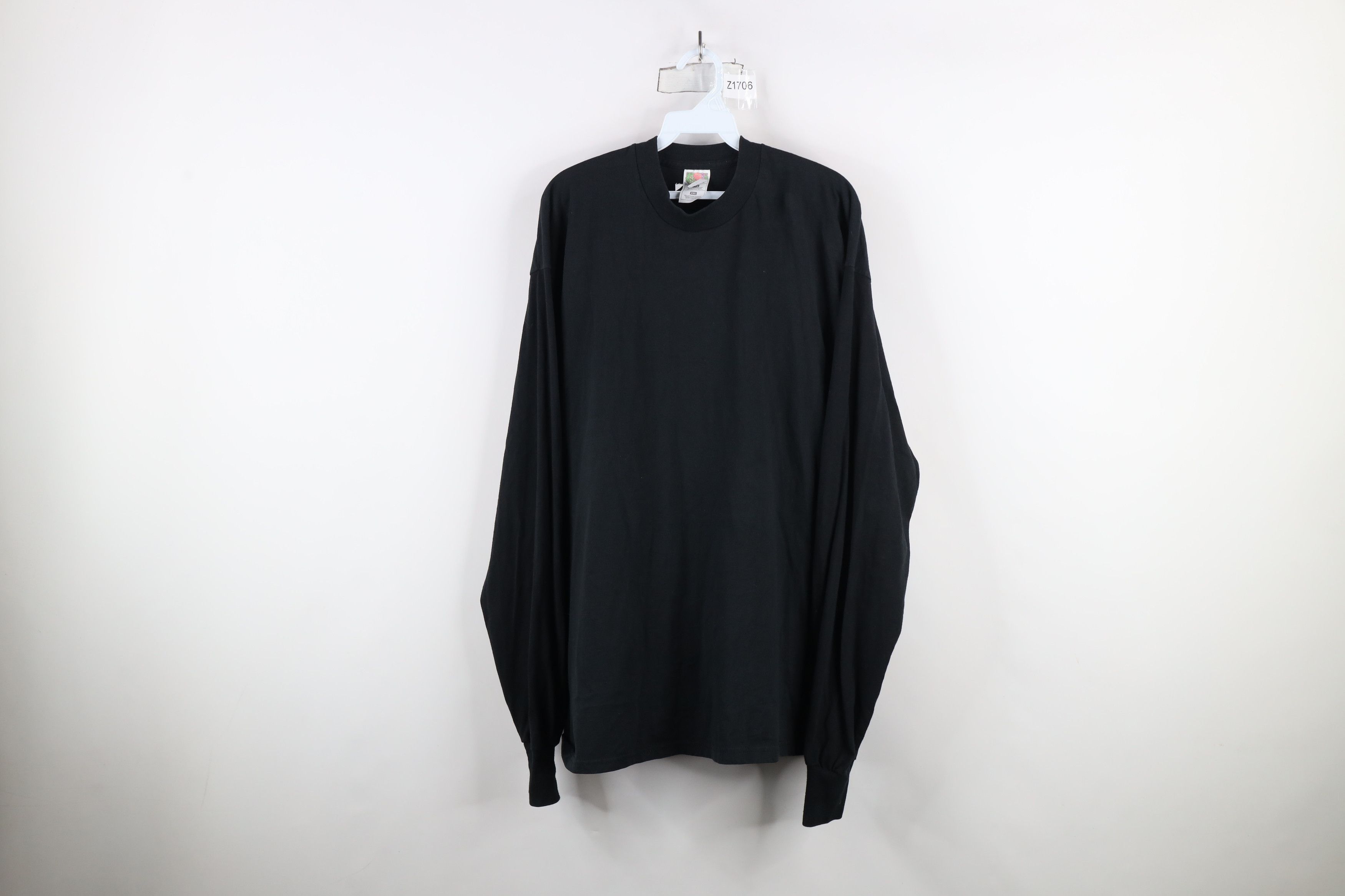 Vintage Vintage 90s Streetwear Faded Blank Long Sleeve T-Shirt Black Size US XXL / EU 58 / 5 - 1 Thumbnail