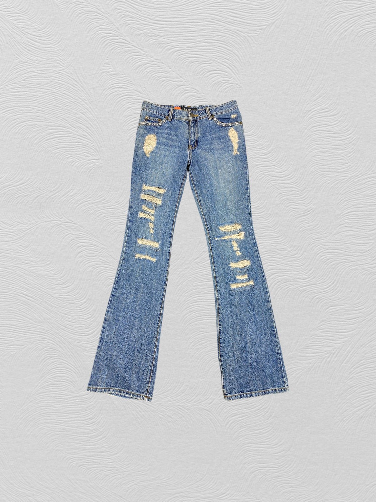 Distressed Vintage Frolic Flare Jeans 28x32 Denim- JN3655
