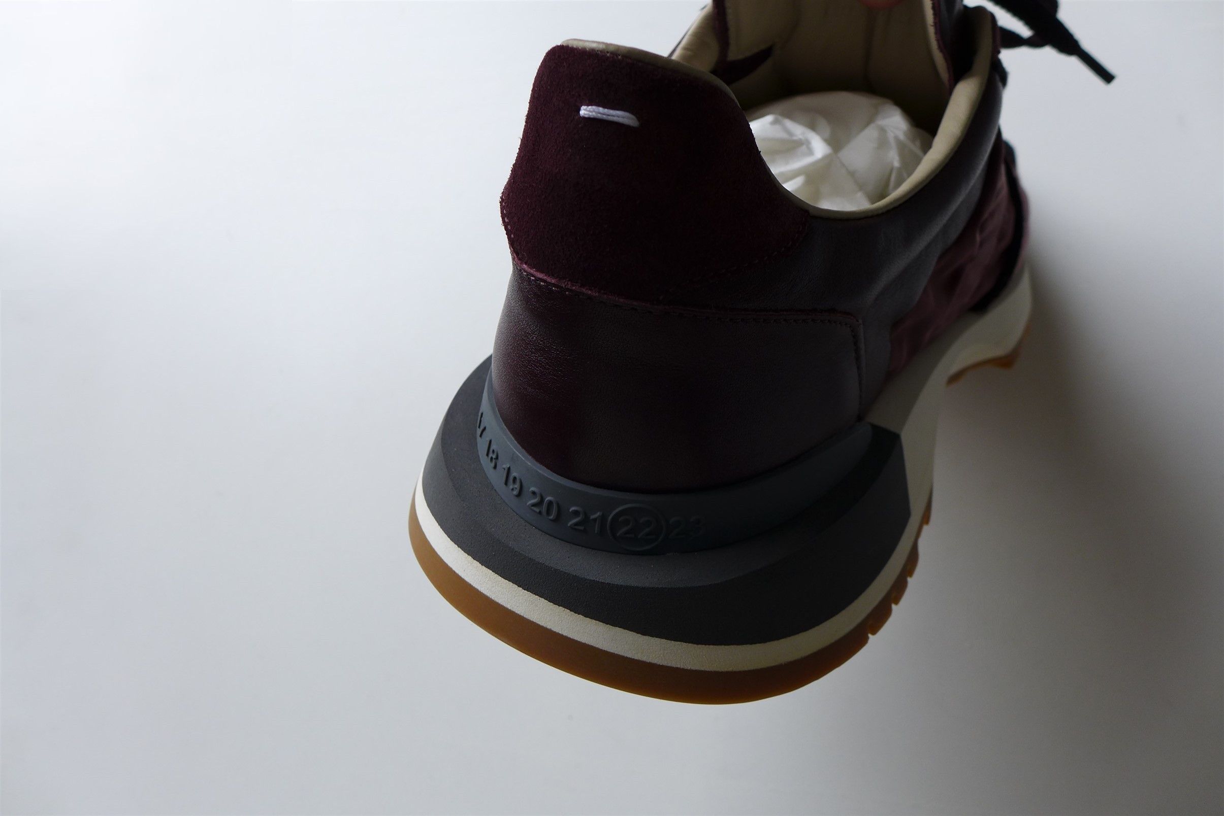 Maison Margiela Margiela Burgundy Runner Evolution Sneakers Size US 12 / EU 45 - 13 Thumbnail