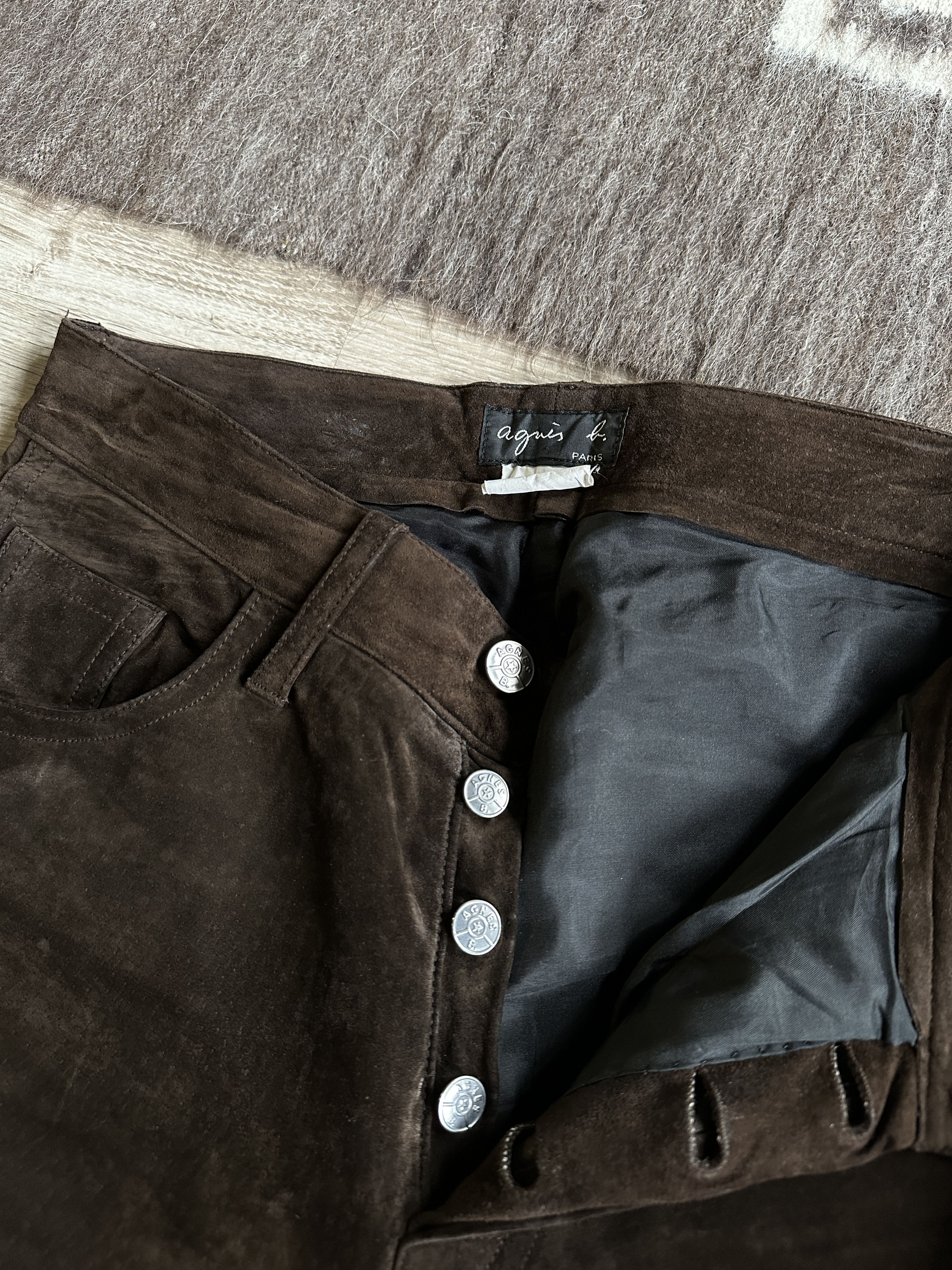 agnes b. Agnes B Vintage Archive Real Leather Pants 7992AC Size 26" / US 2 / IT 38 - 4 Thumbnail