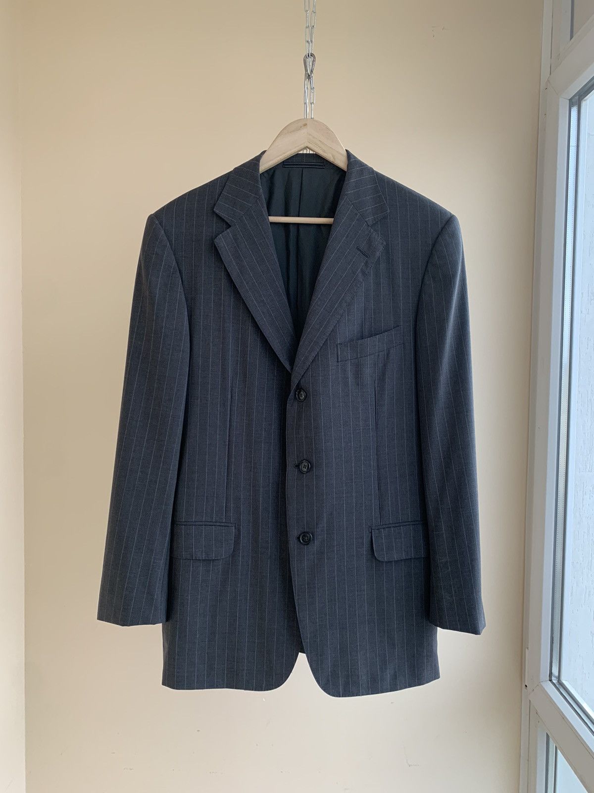 Ermenegildo Zegna Ermenegildo Zegna Striped Wool Blazer Vintage 90s 52 IT Size 42R - 1 Thumbnail