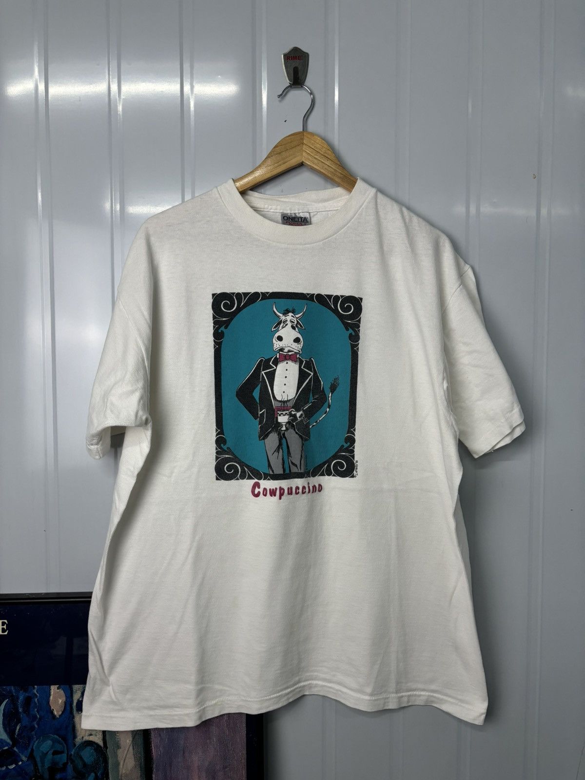 Vintage RARE! Vintage 90’s Cowpuccino Promo Art Coffee Size US XL / EU 56 / 4 - 2 Thumbnail