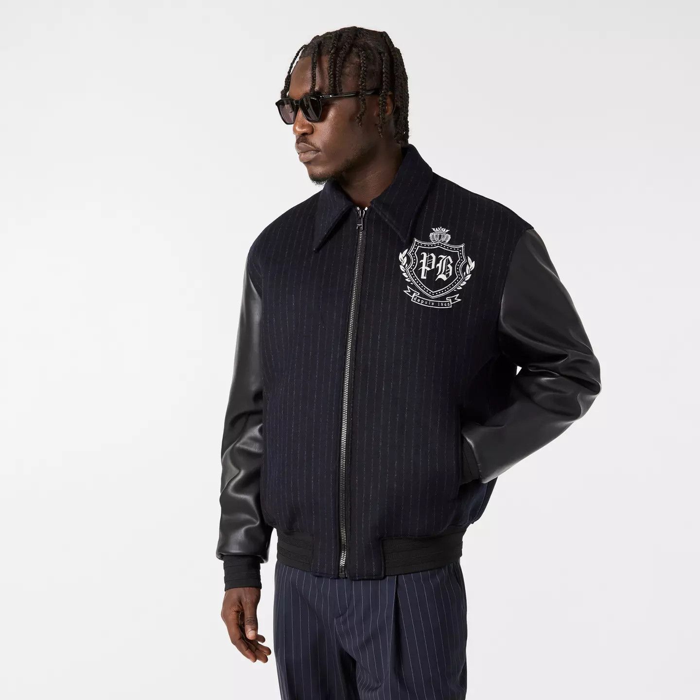 Balmain o1g2r1mq0426 Structured Varsity Jacket in Blue/Black Size US M / EU 48-50 / 2 - 3 Thumbnail