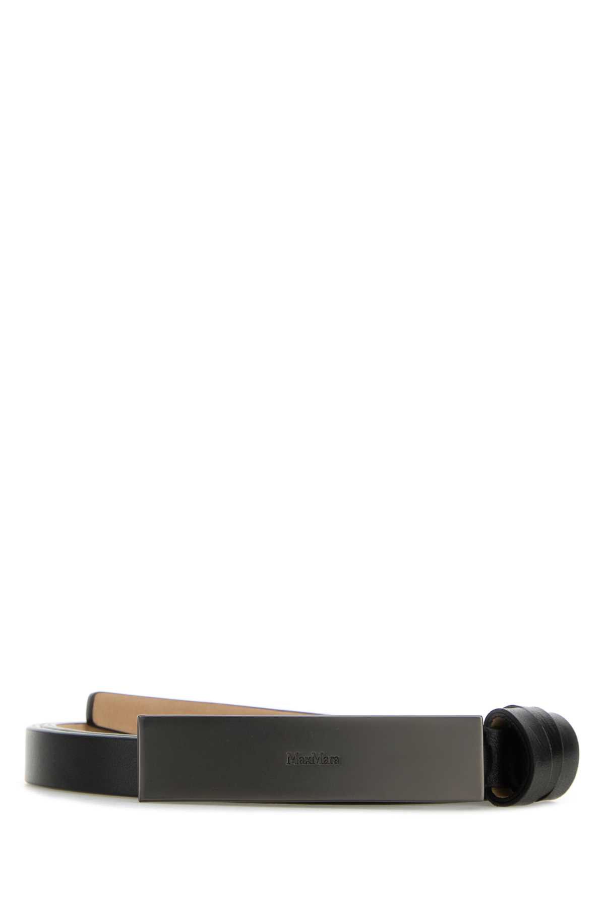 Max Mara Black Leather Newplate15 Belt Size ONE SIZE - 1 Thumbnail