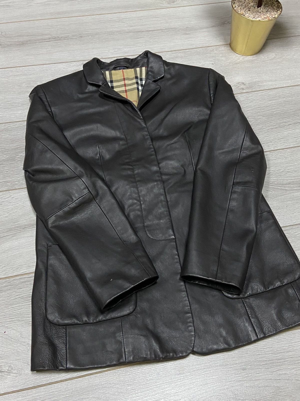 Burberry Burberry leather jacket nova check zip wool Size L / US 10 / IT 46 - 9 Thumbnail