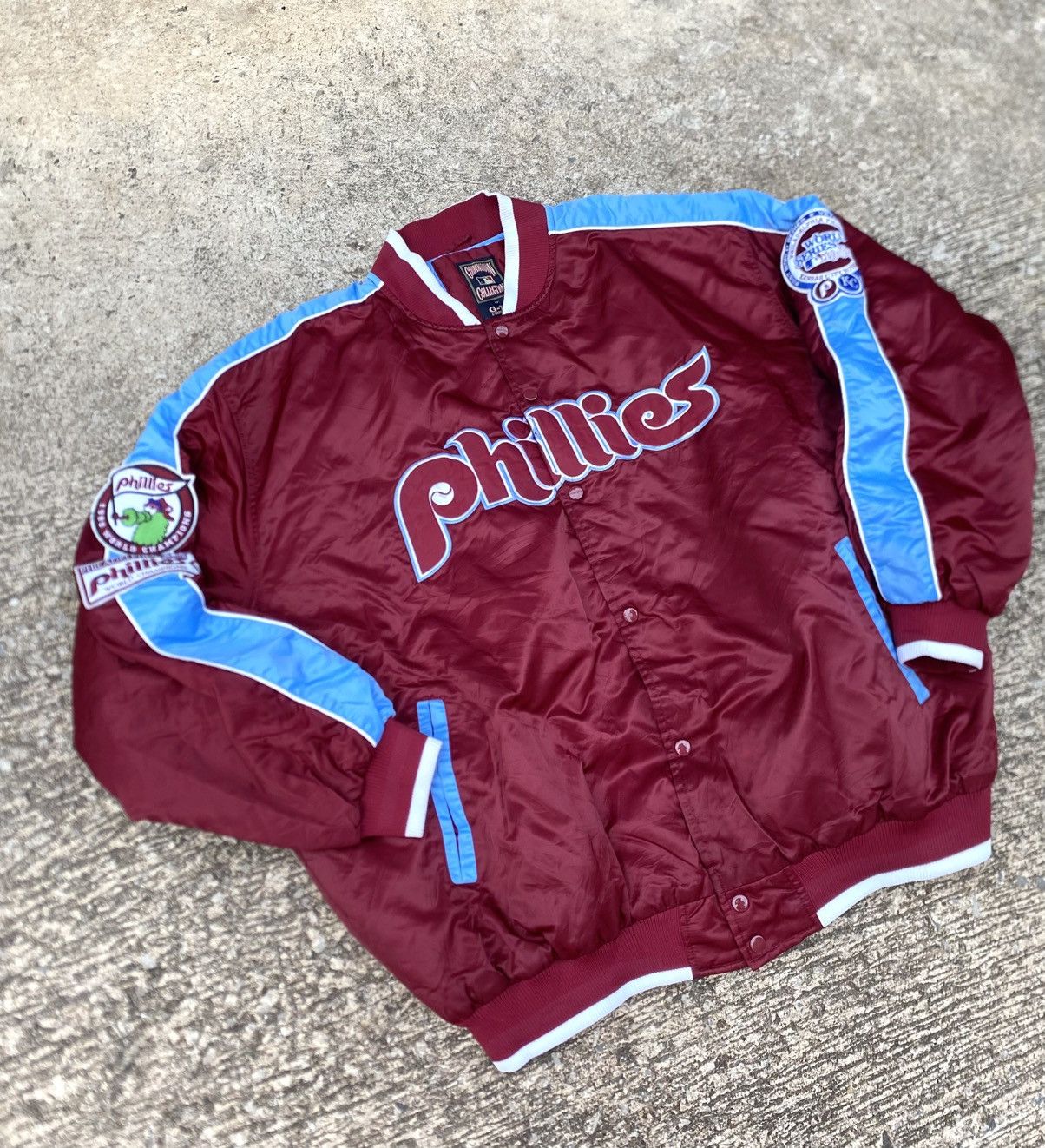 MLB Vintage Philadelphia Phillies Bomber Jacket MLB Baseball Size US XXL / EU 58 / 5 - 1 Thumbnail