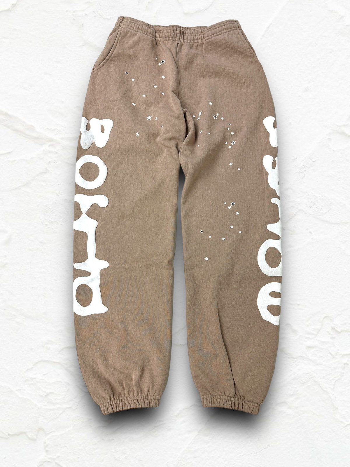 Pre-owned Spider Worldwide Sp5der Beluga Sweatpants Sand Size M In Brown