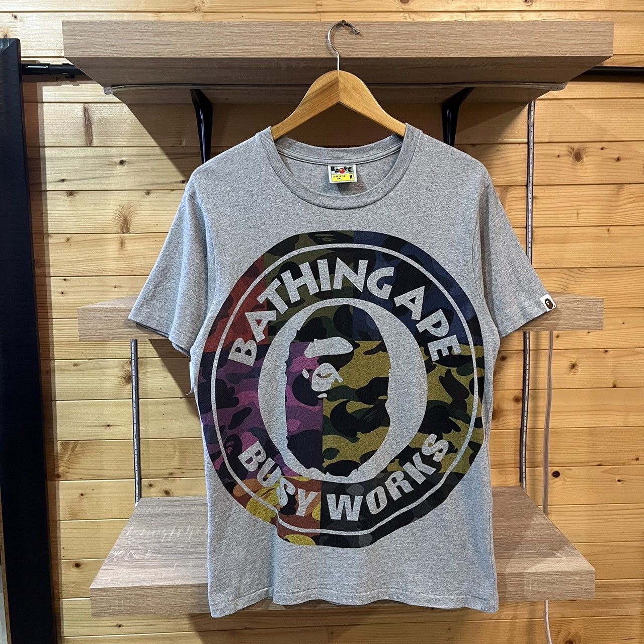 Bape BAPE Mix Camo Big Busy Works Tee Grey (with plastic bag) Size US M / EU 48-50 / 2 - 1 Thumbnail