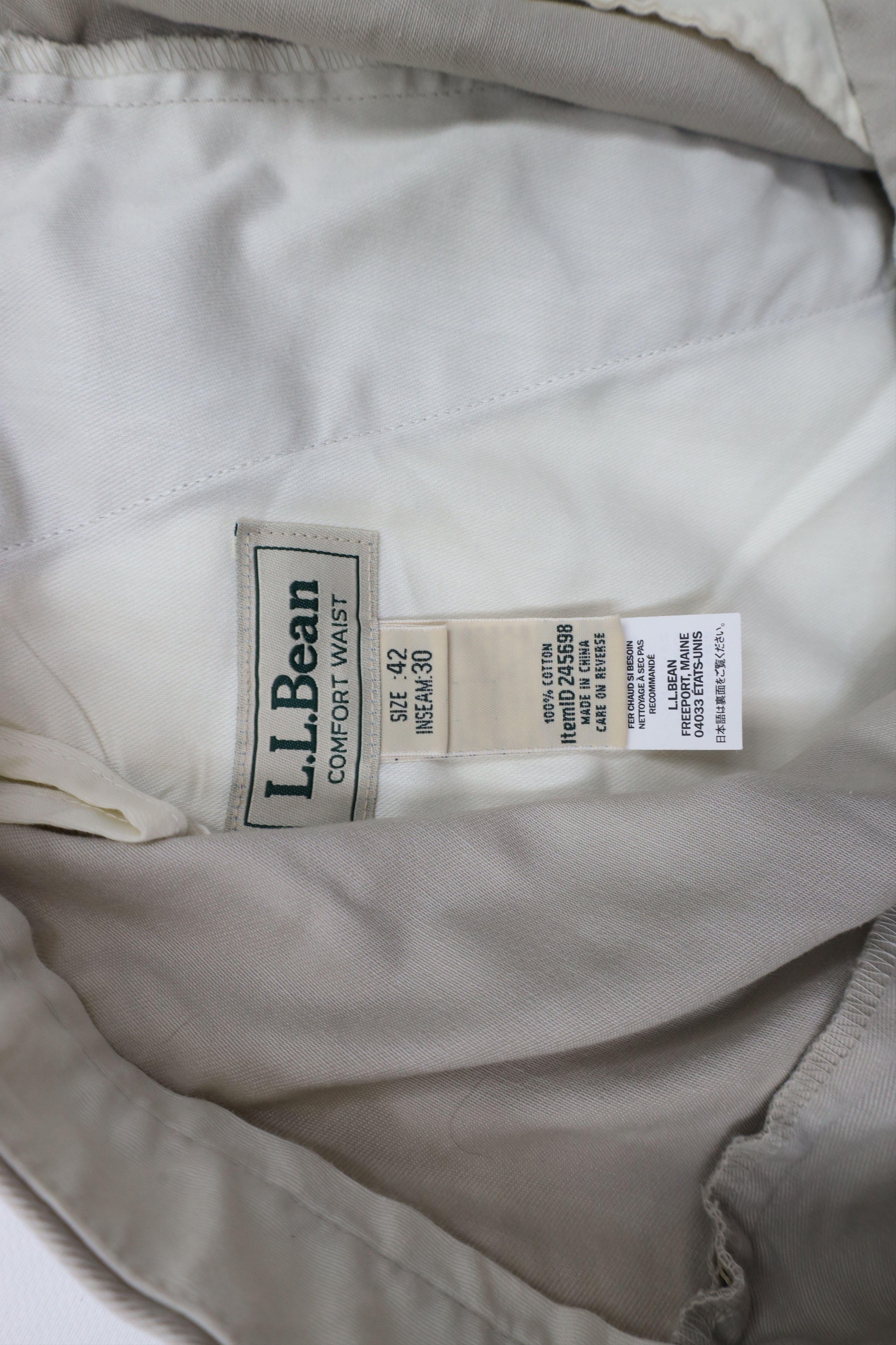 L.L. Bean × Vintage Deadstock Vintage LL Bean Chino Pants Trousers Stone Cotton Size US 42 / EU 58 - 8 Thumbnail