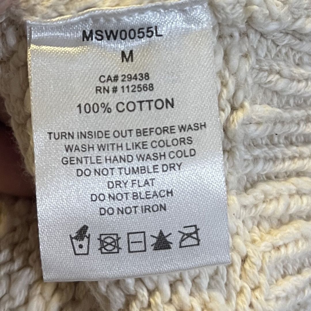 Miss Me Open Weave Cable Knit Crewneck Sweater Preppy Fisherman Size M / US 6-8 / IT 42-44 - 5 Thumbnail