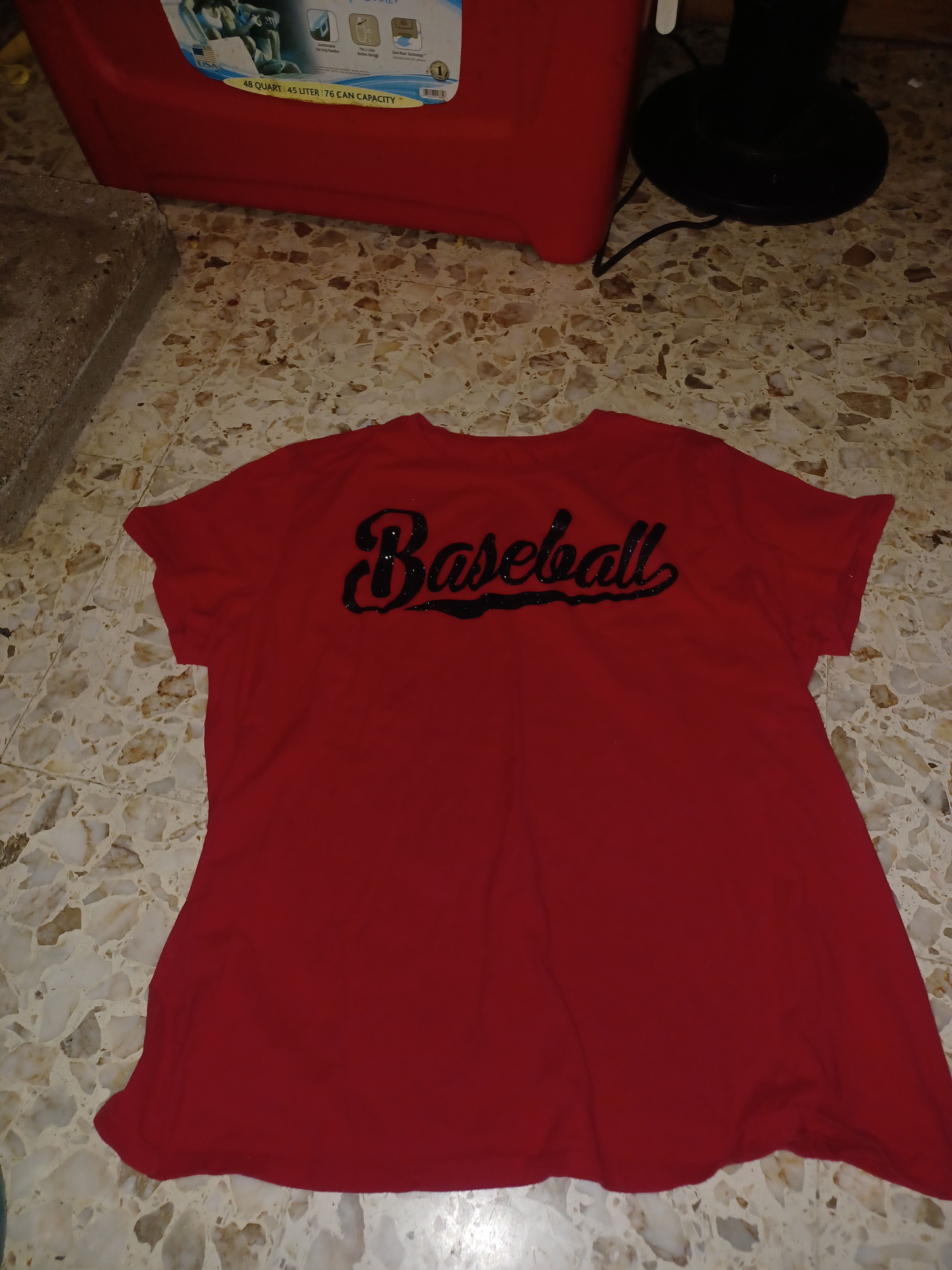 Other Women's Graphic Tee "Baseball" XL Red & Black Size XL / US 12-14 / IT 48-50 - 1 Thumbnail