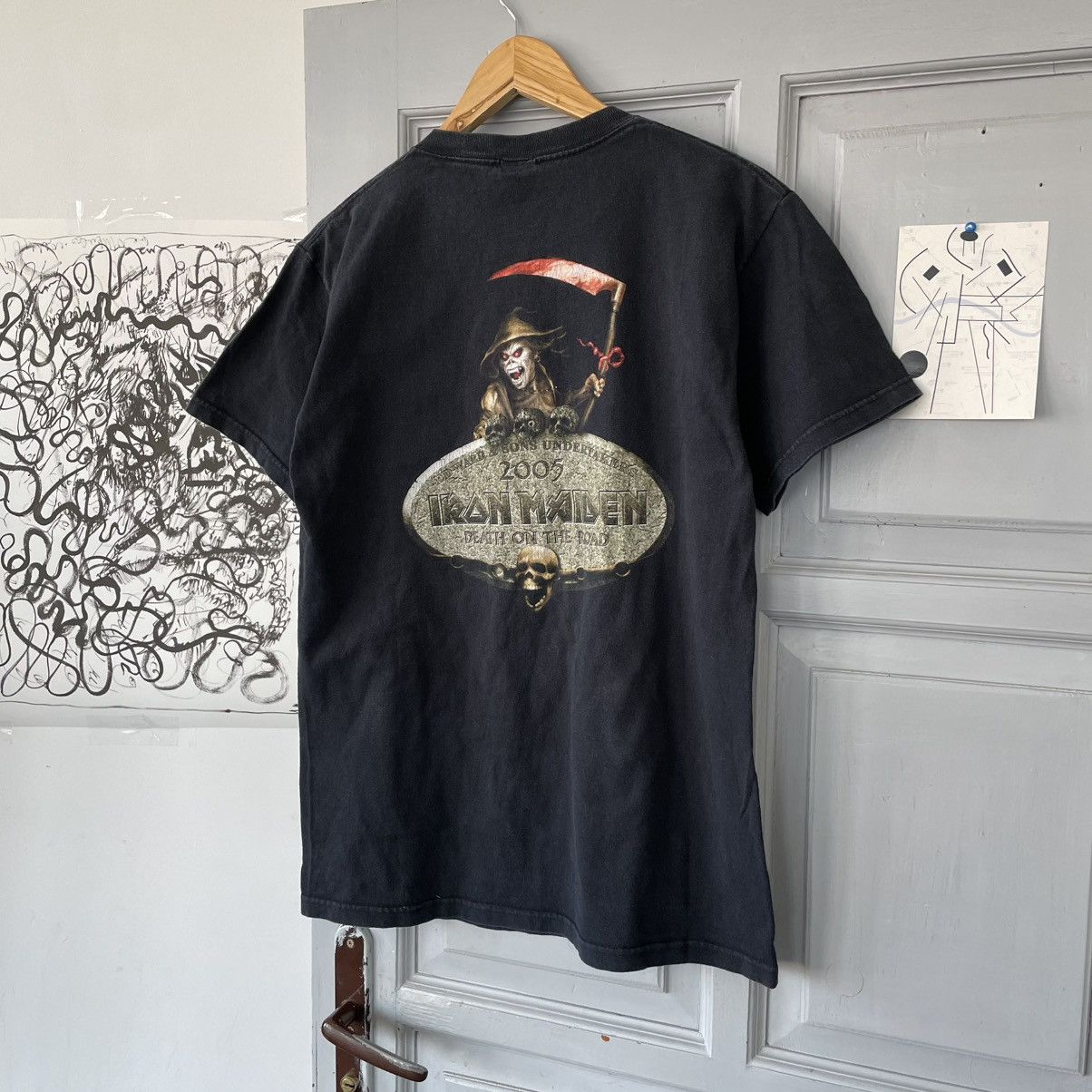 Iron Maiden × Vintage RARE Vintage Iron Maiden Death On The Road 2005 T-shirt Size US M / EU 48-50 / 2 - 5 Thumbnail