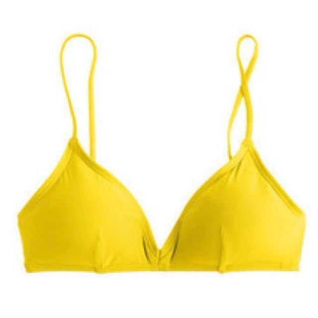 Other J. Crew French Bikini Top in Neon Yellow Molded Cup Women’s Size ONE SIZE - 1 Thumbnail