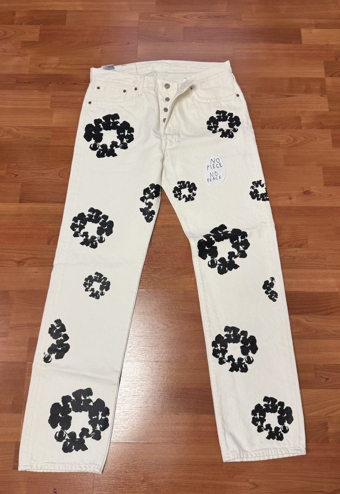 DENIM TEARS Denim Tears Cotton Wreath Jeans Shock Drop (White) Size US 36 / EU 52 - 1 Thumbnail