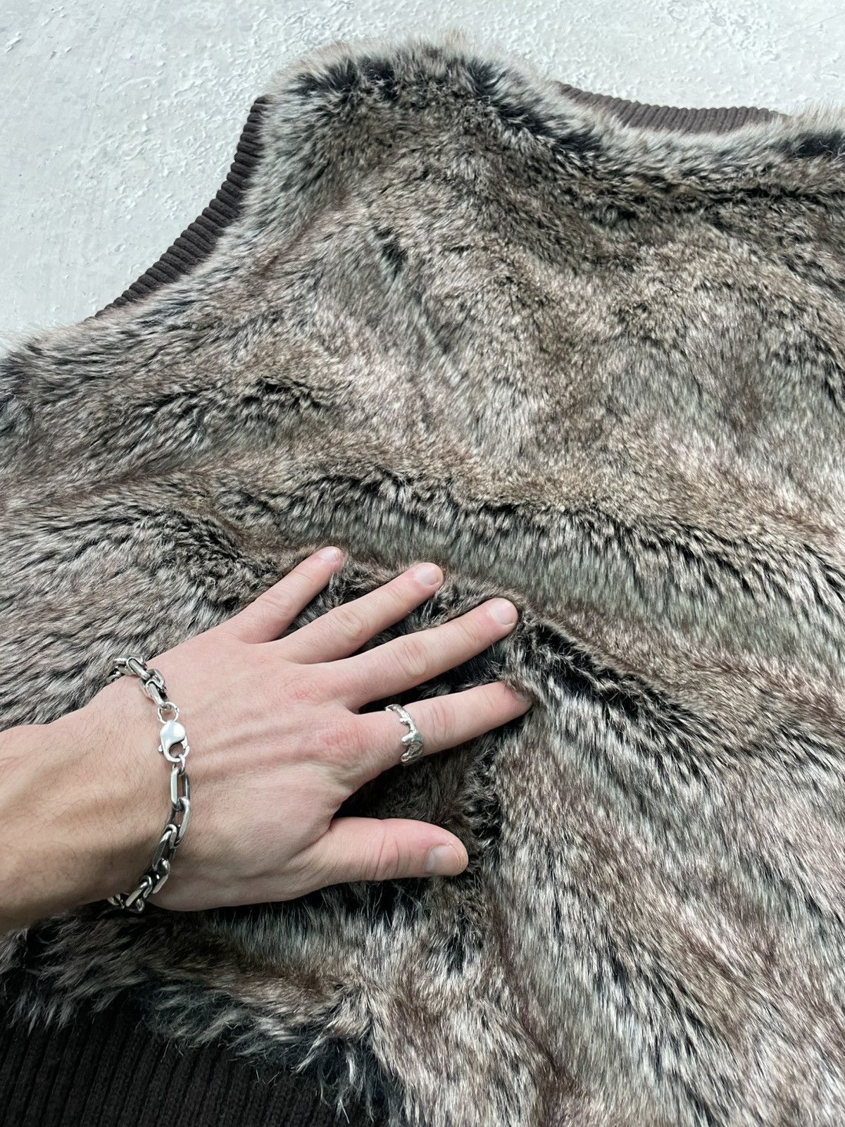 If Six Was Nine 2000s fur JACKET CROPPED HYSTERICGLAMOUR Y2K BOMBER RARE Size US M / EU 48-50 / 2 - 11 Thumbnail