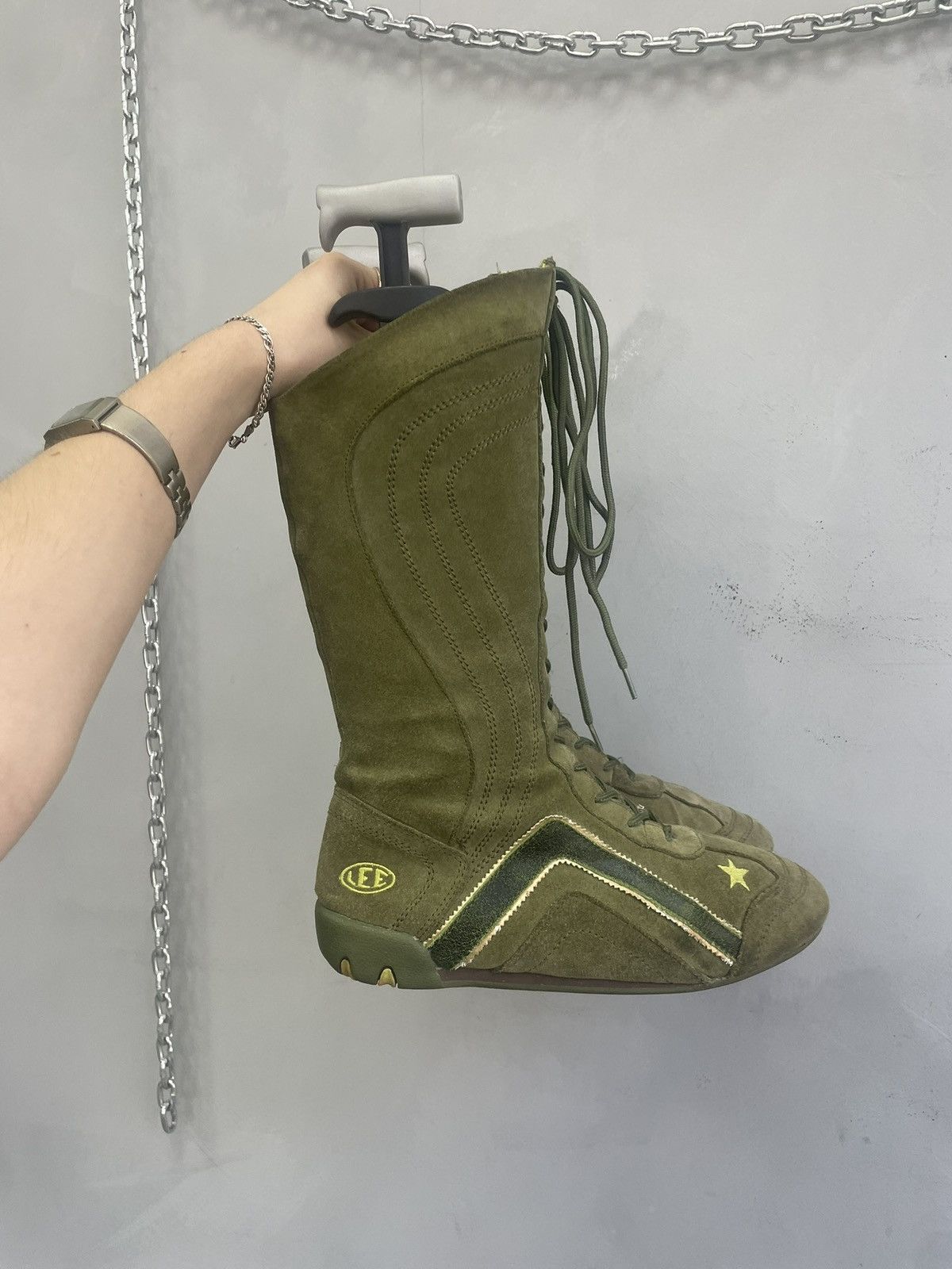 Rick owens style boots vintage boxing lace up outdoor style