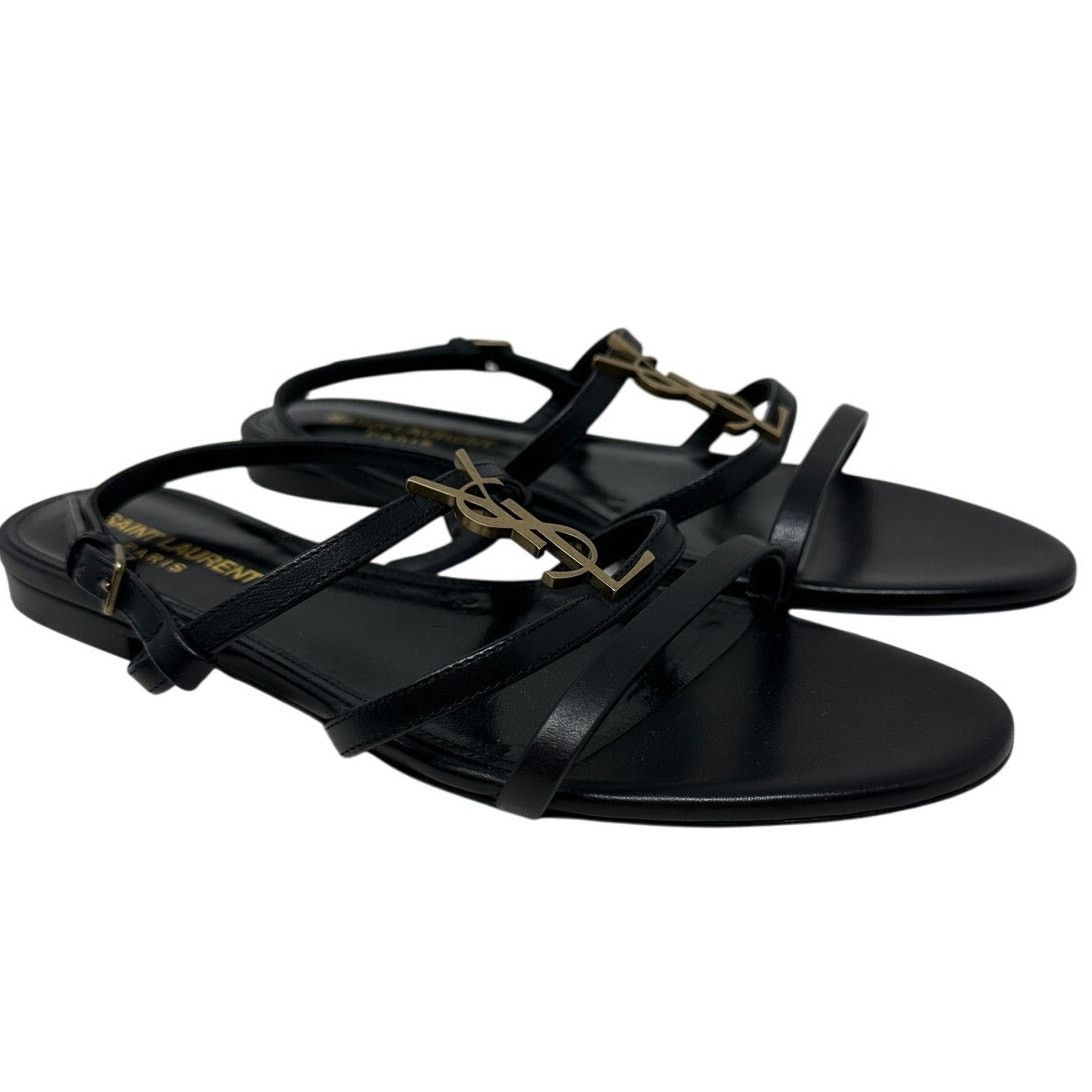 Yves Saint Laurent Saint Laurent Cassandra YSL Slingback Sandals 37 US 7 Black Size US 7 / IT 37 - 2 Thumbnail