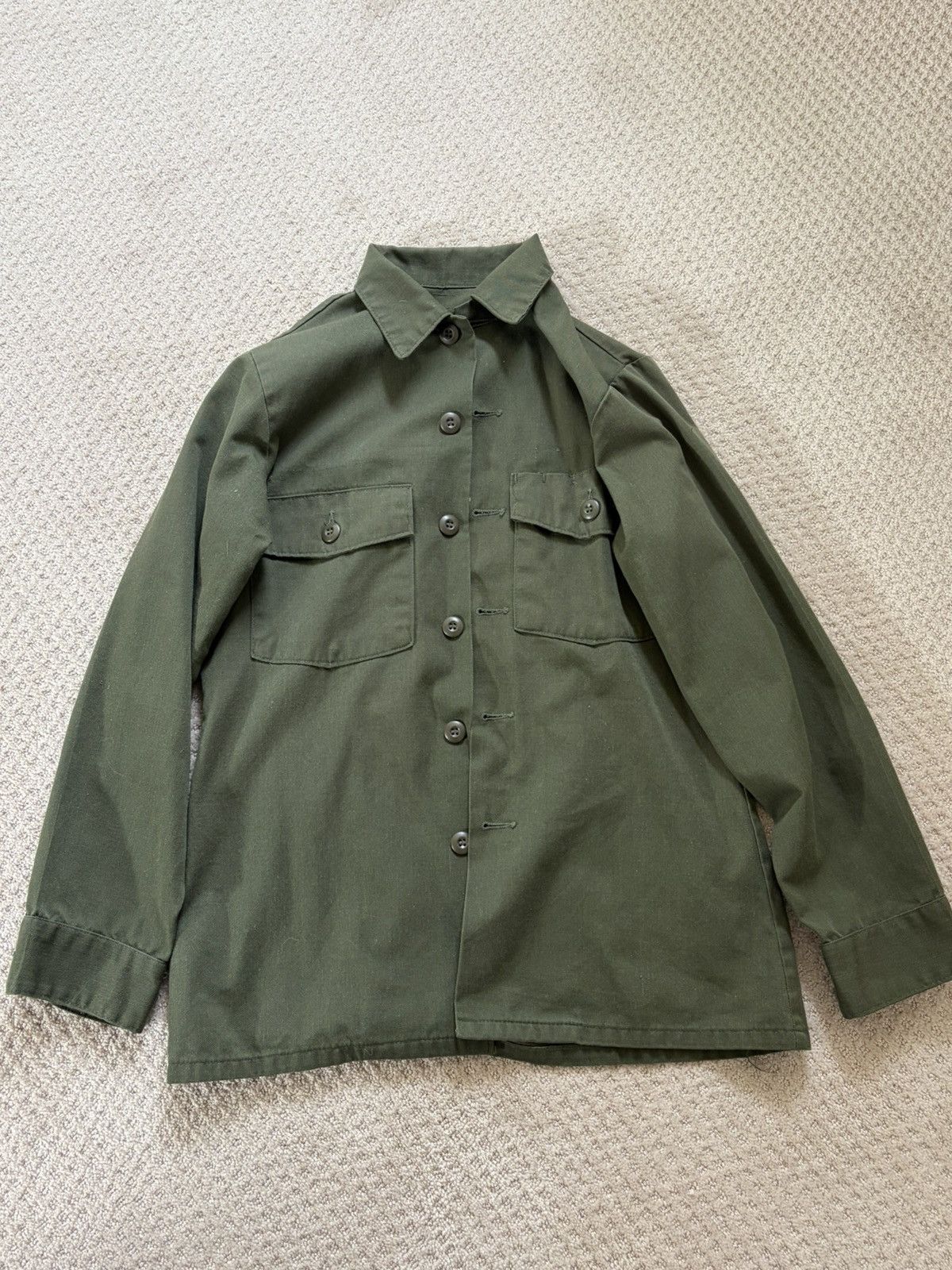 Vintage Vintage US Army Vietnam War OG-507 Fatigue Utility Shirt Size US S / EU 44-46 / 1 - 1 Thumbnail