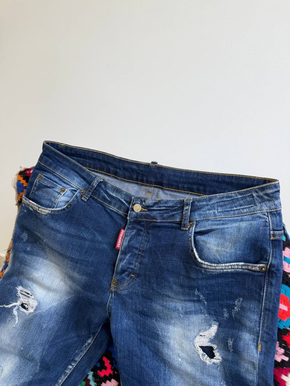 Dsquared2 Dsquared2 Distressed Washed Drip Luxury Y2K Jeans Size US 32 / EU 48 - 3 Thumbnail