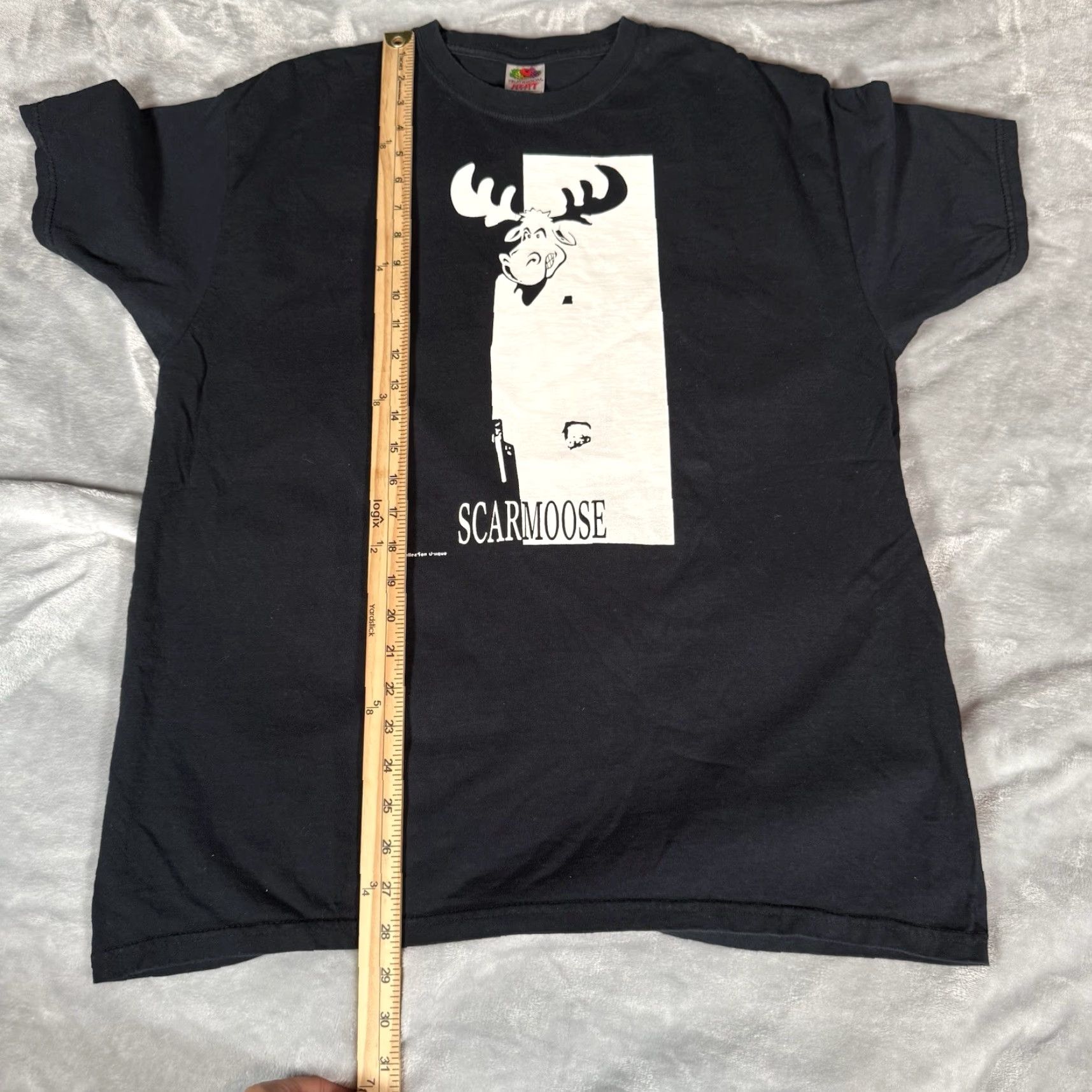 Fruit Of The Loom VINTAGE Fruit of the Loom Scarface Moose Parody T-Shirt Mens XL Slim Fit Black Funny Graphic 2000s Size US XL / EU 56 / 4 - 6 Thumbnail