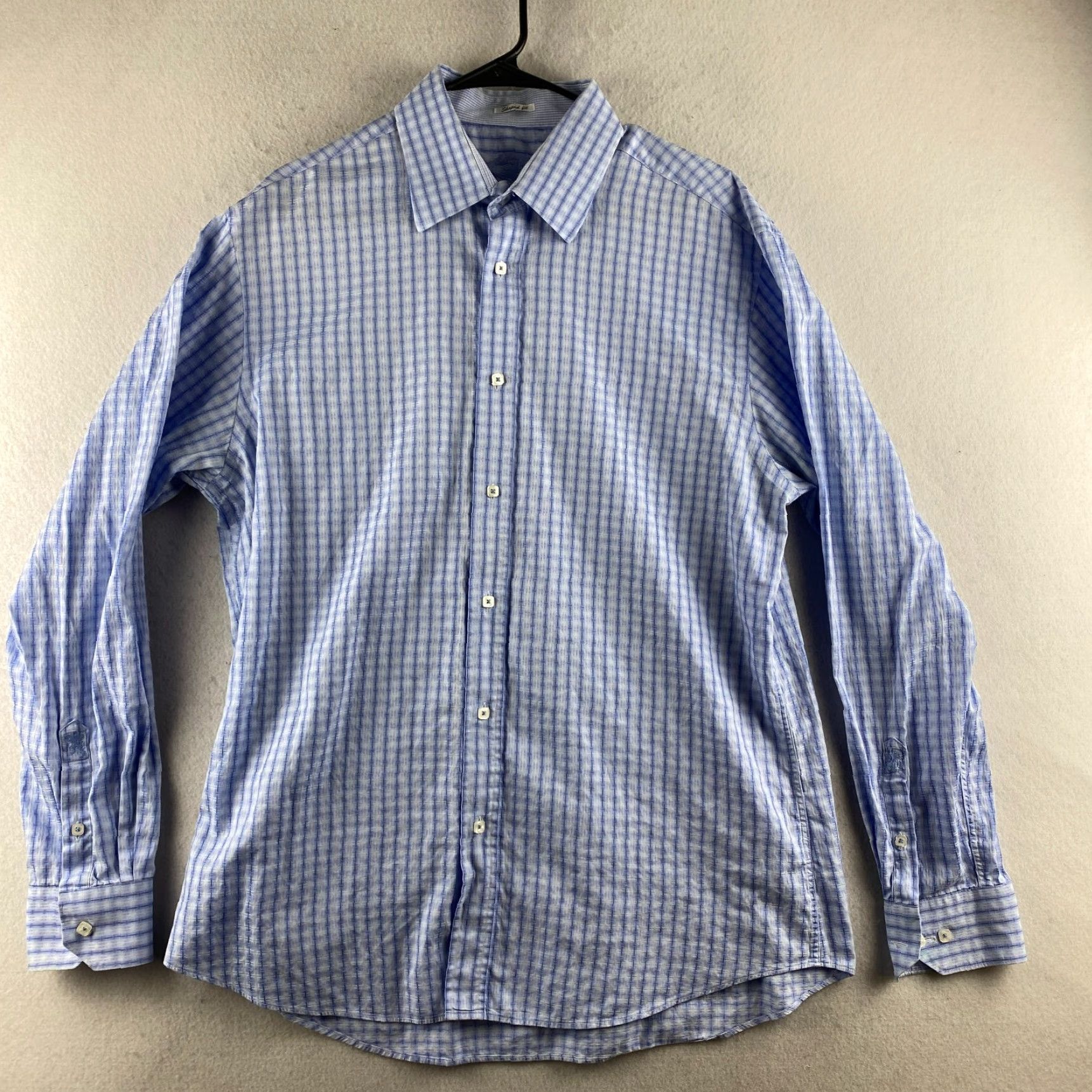 BUGATCHI Bugatchi Button-Up Shirt Mens XL Multicolor Check Shaped Fit Long Sleeve Collar Size US XL / EU 56 / 4 - 2 Thumbnail