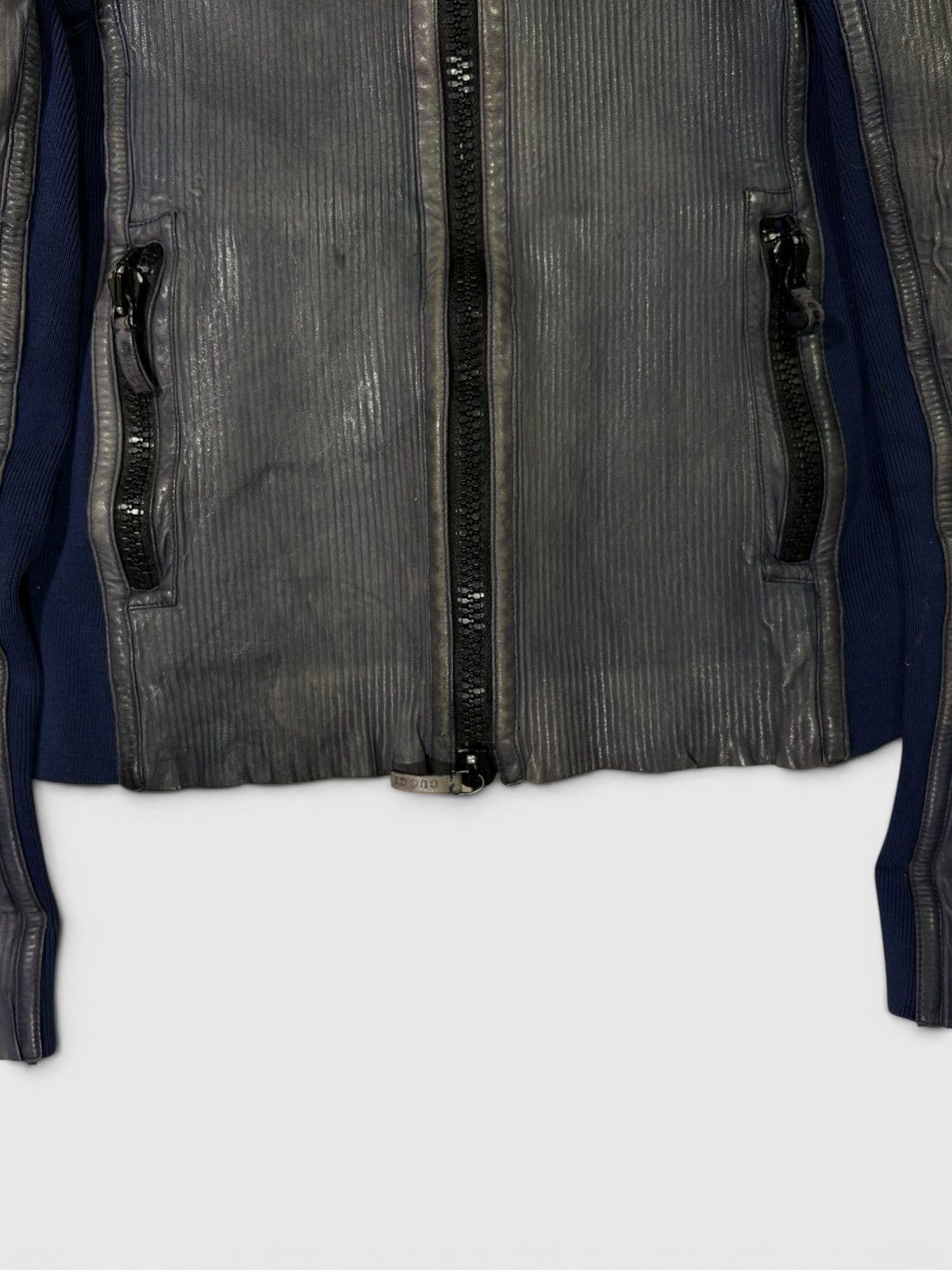Gucci SS10 Runway Blue Leather Jacket by Gucci Size S / US 4 / IT 40 - 3 Thumbnail
