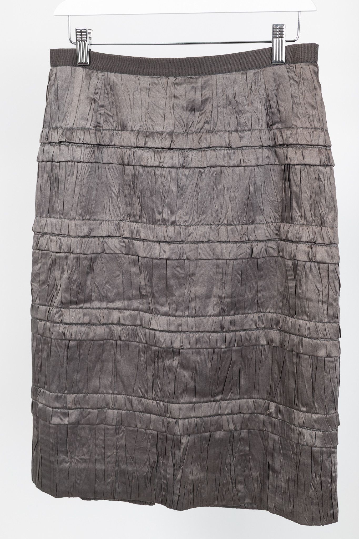 Dolce & Gabbana Dolce & Gabbana Brown Gathered-Silk Pencil Skirt Size 30" / US 8 / IT 44 - 3 Thumbnail