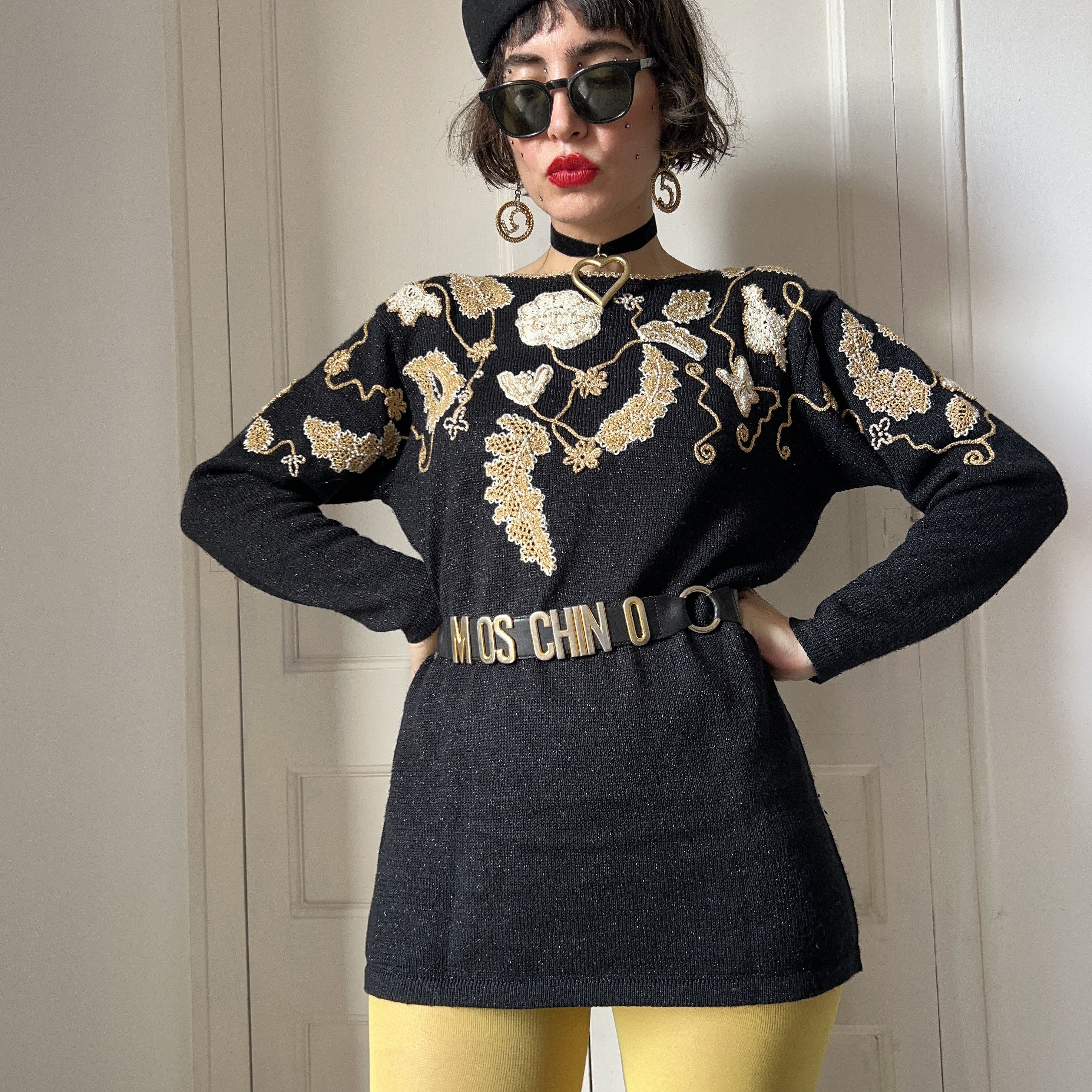 Vintage Vintage 80s Jocelyn Smith Black Gold Sweater Size M / US 6-8 / IT 42-44 - 8 Thumbnail