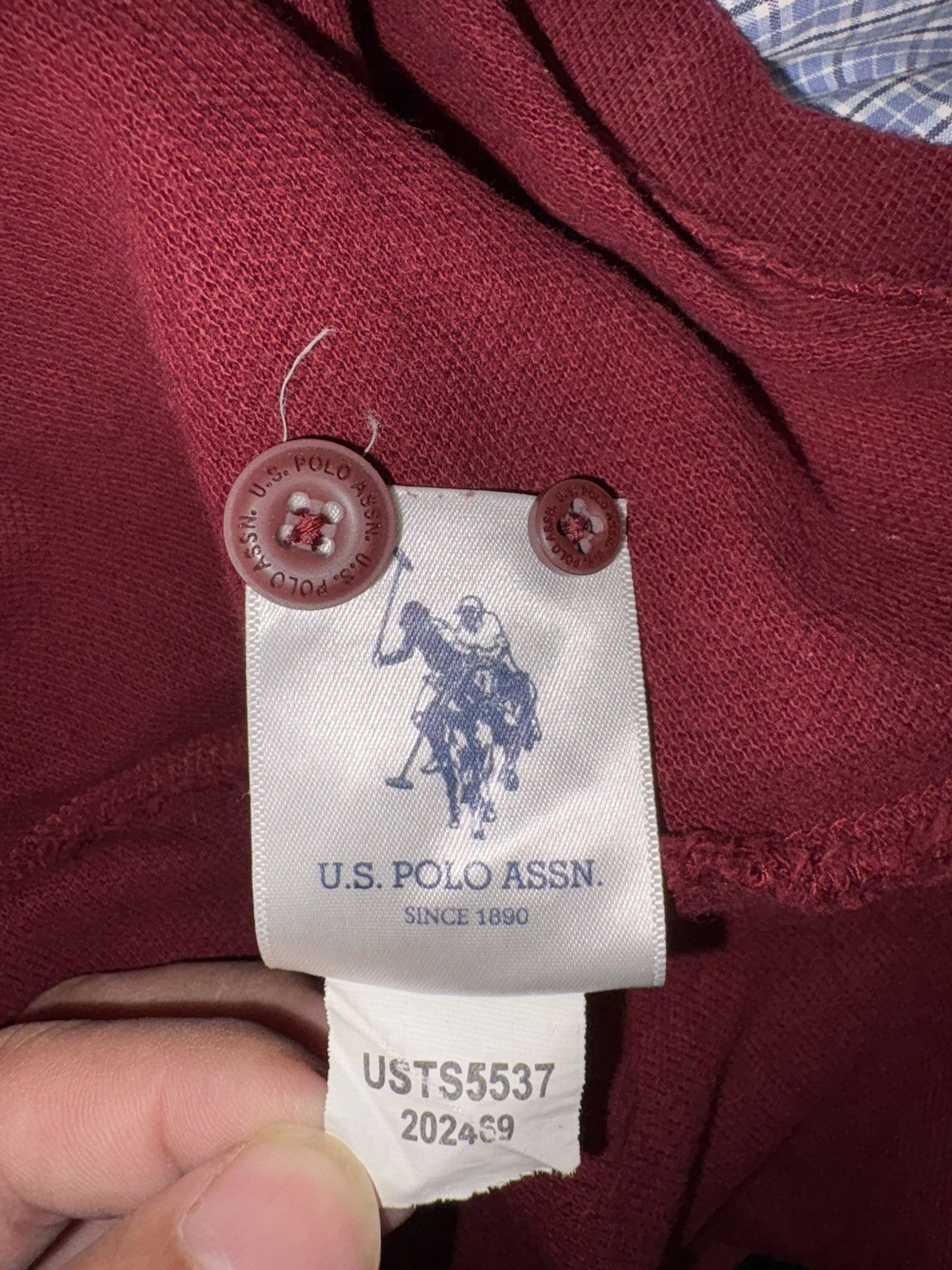 Polo Ralph Lauren U.S. Polo Assn. Men’s Polo Shirt Burgundy & Navy Striped Size US XS / EU 42 / 0 - 9 Thumbnail