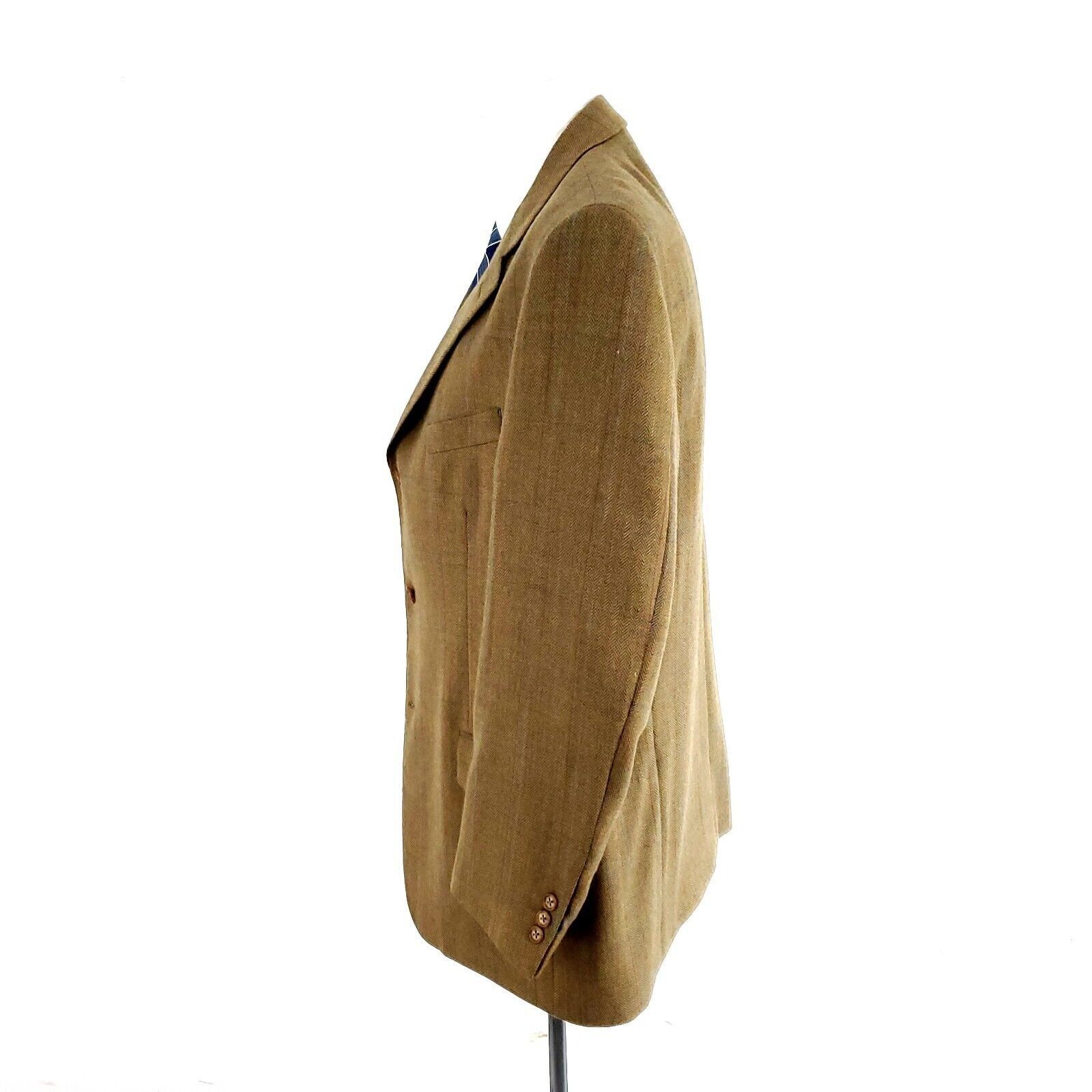 Alan Flusser Alan Flusser Lambswool Tweed 3 Button Sport Coat 44R Brown H Size 44R - 4 Thumbnail