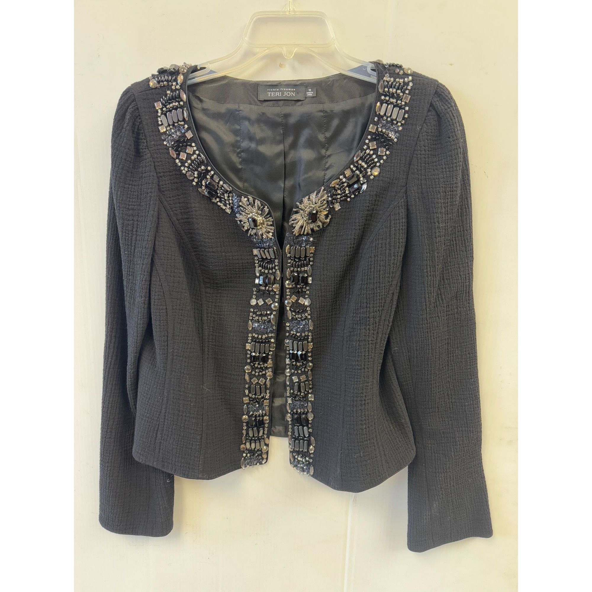 Vintage Rickie Freeman For Teri Jon Jewel Beaded Blazer Jacket Size Size XL / US 12-14 / IT 48-50 - 9 Thumbnail