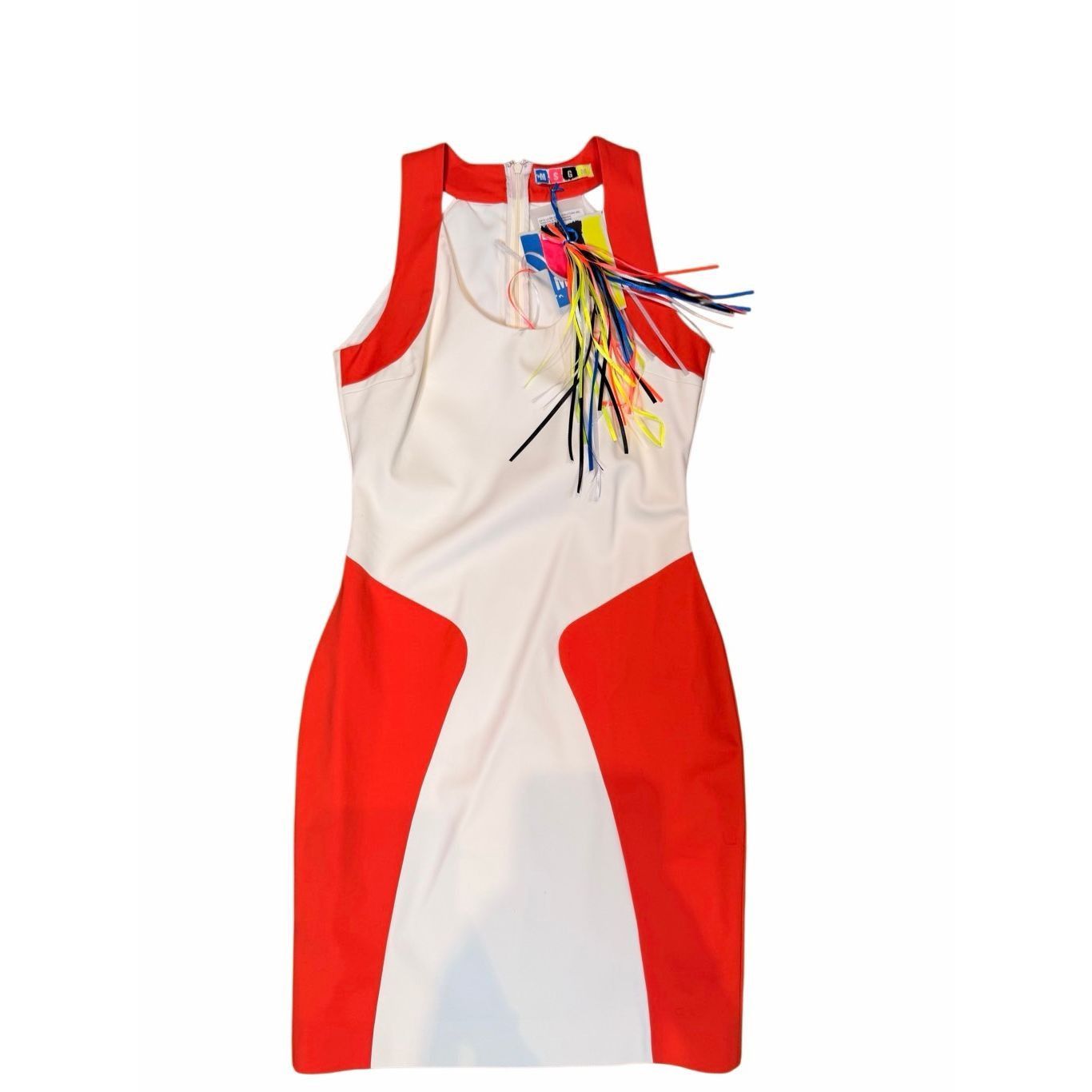 MSGM NWT MSGM Colorblock Bodycon Dress White Orange Sleeveless Italy 4 / 6 (068) Size M / US 6-8 / IT 42-44 - 13 Thumbnail