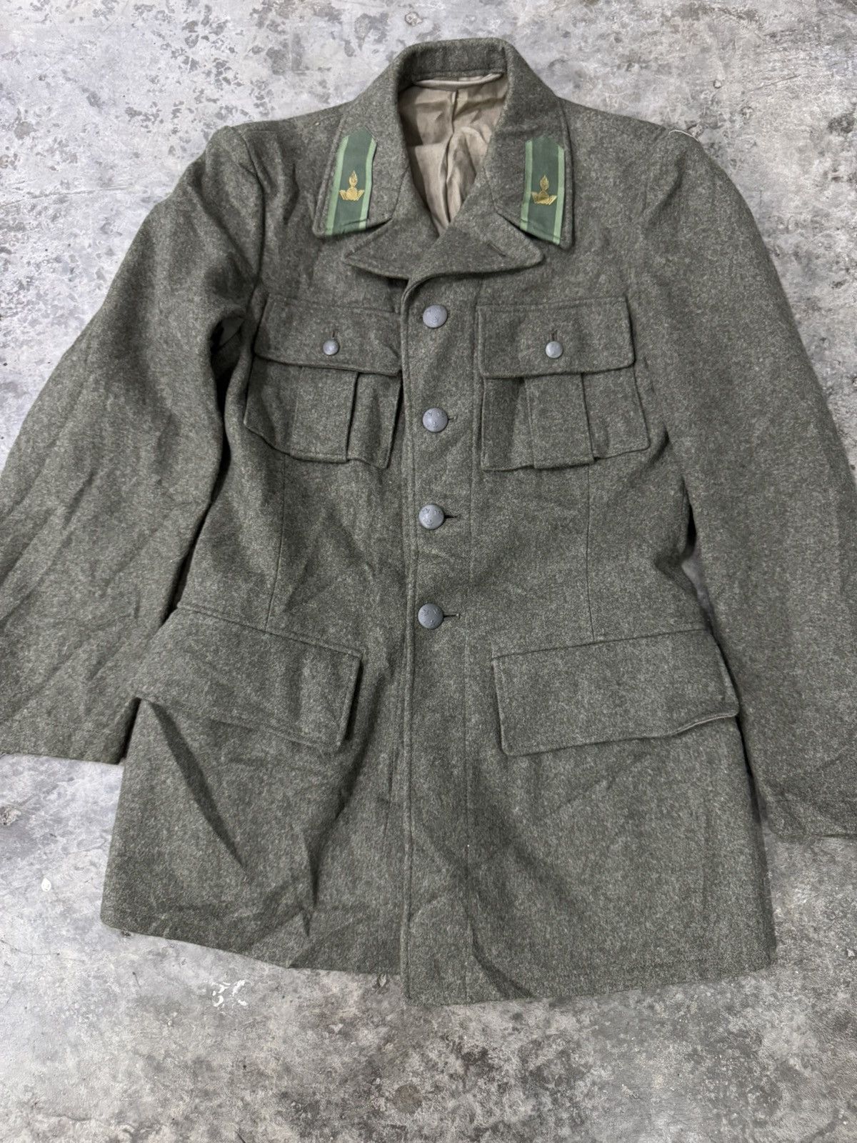 Vintage WW2 SWEDISH ARTILLERY TUNIC JACKET ARMY MILITARY WINTER WOOL Size US M / EU 48-50 / 2 - 3 Thumbnail