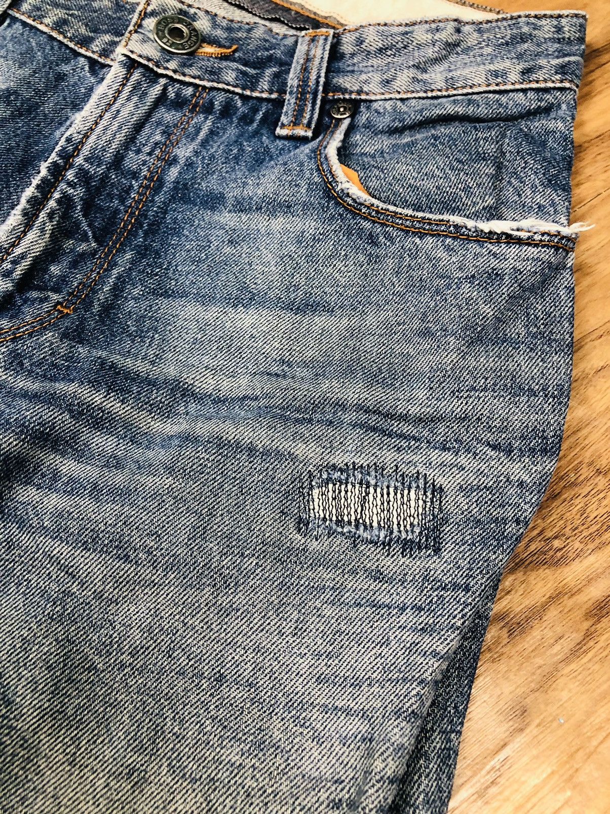 Japanese Brand Boss Orange Distressed Jeans (33) Size US 30 / EU 46 - 10 Thumbnail