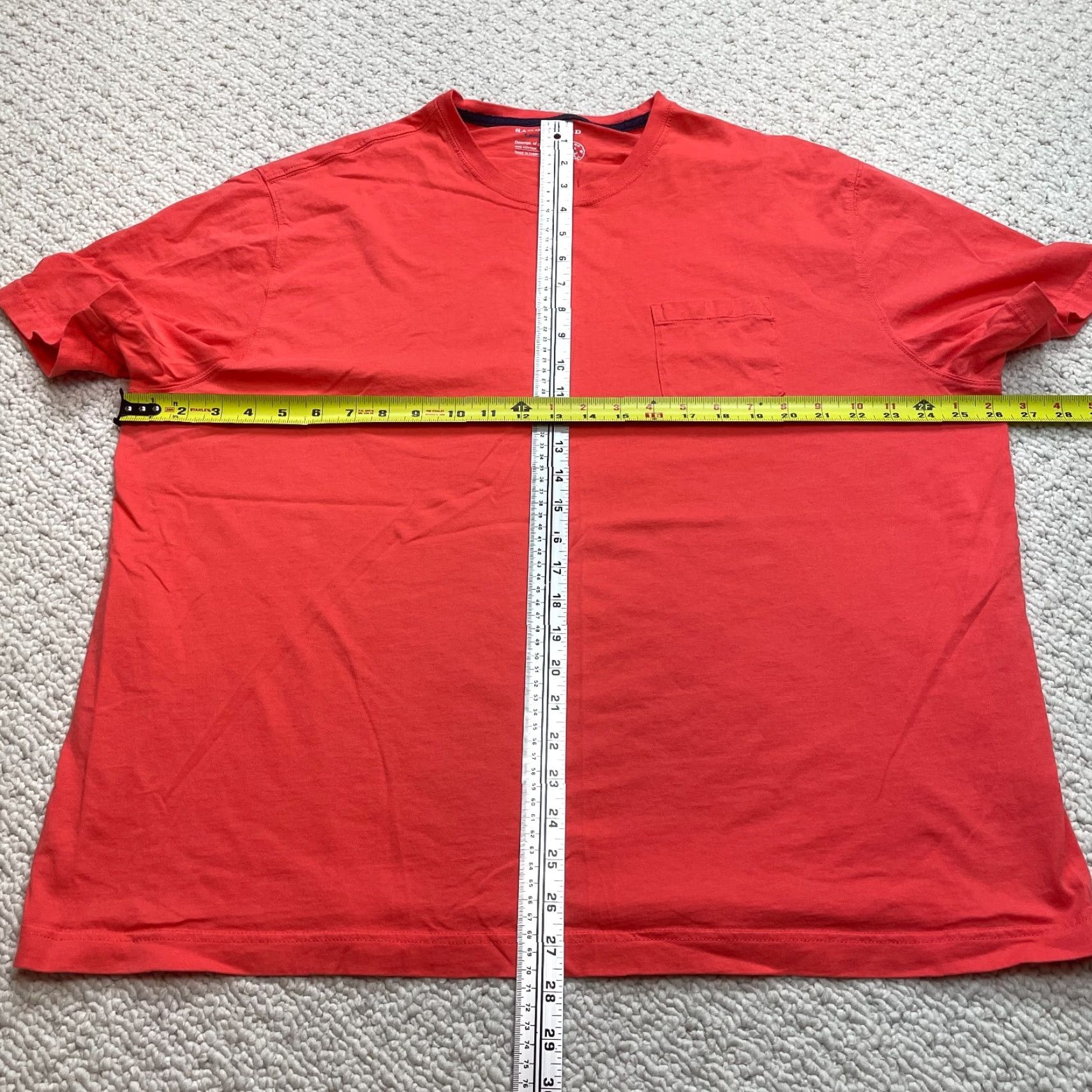Port & Company Saddlebred Comfort Tee Shirt Mens 2XL Red Solid Pocket Casual Basic Port & Company T-Shirt Short Sleeve Crew Neck Cotton Jersey Logo Size US XXL / EU 58 / 5 - 4 Thumbnail