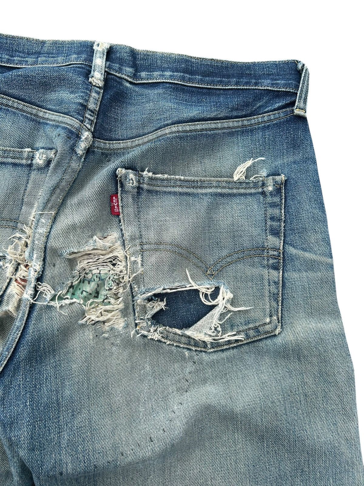 Kapital Thrashed Vintage Levis big E Selvedge Repair Denim Jeans Size US 32 / EU 48 - 16 Thumbnail
